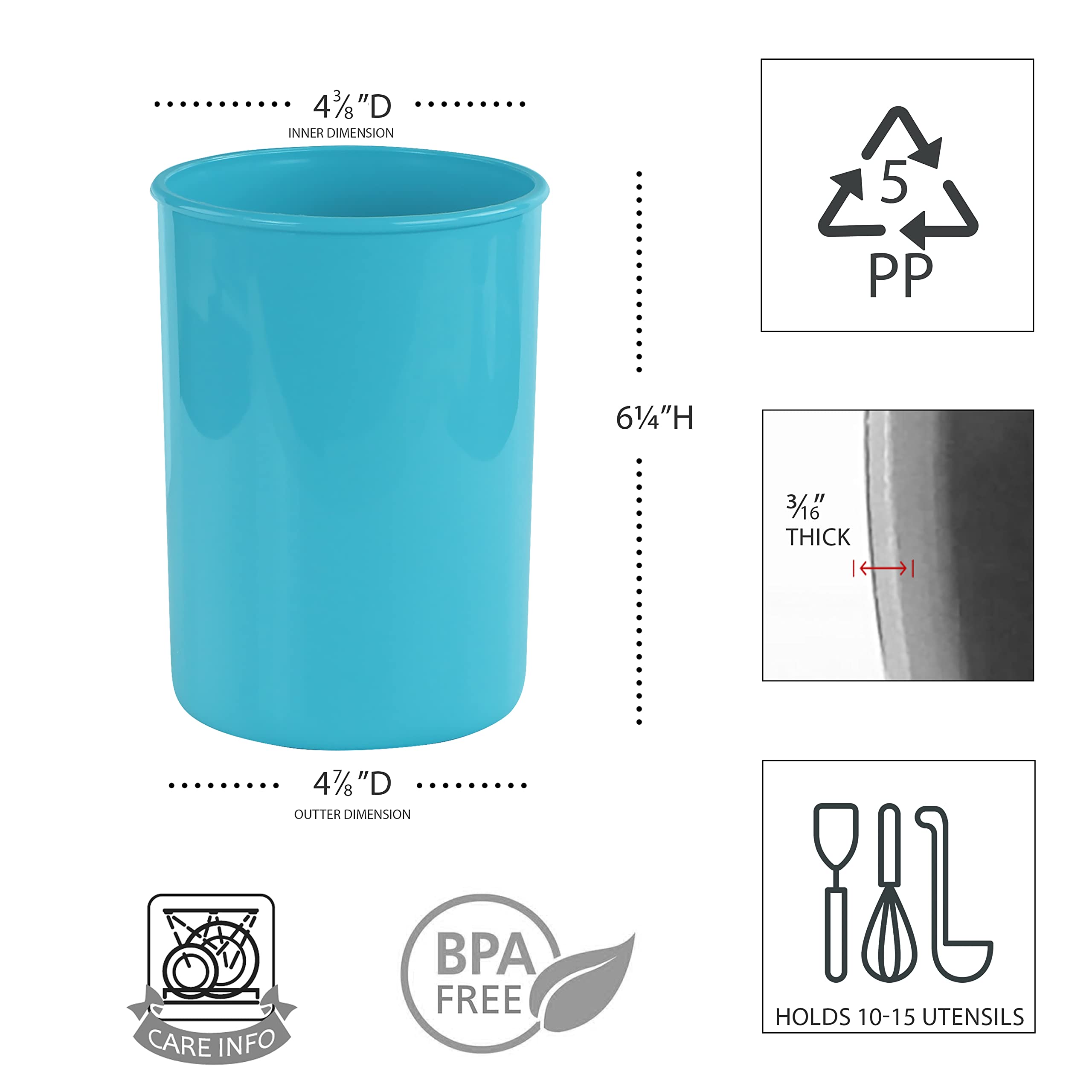 Reston Lloyd Multipurpose Utensil/Crock Holders Organize Wide Variety Of Sizes Of Utensils & Tools, Includes Extra Large, Large,
