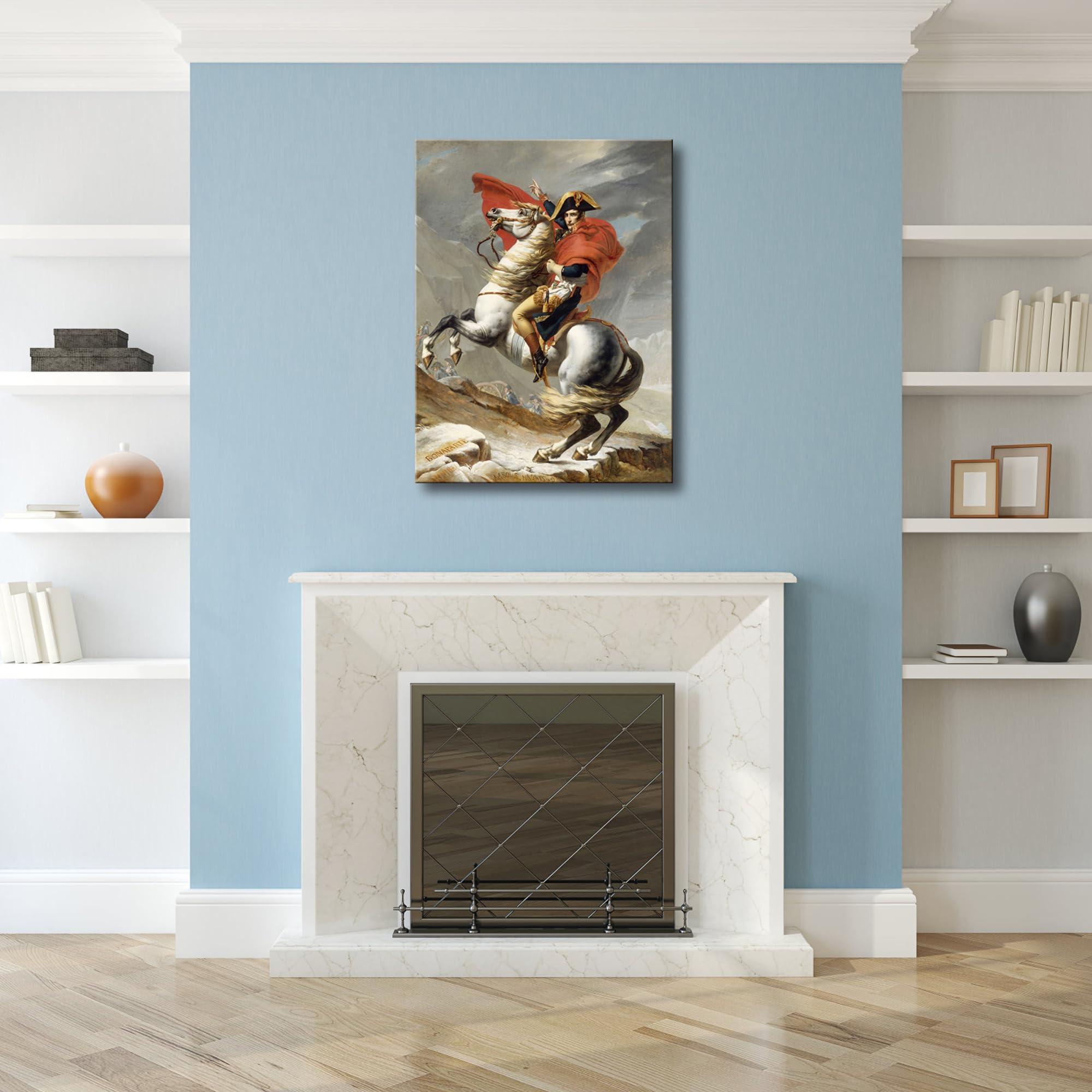 Wieco Art Napoleon Crossing The Alps Of Jacques-Louis David Oil Paintings Reproduction Abstract Hd Prints Wall Decor Classic Art