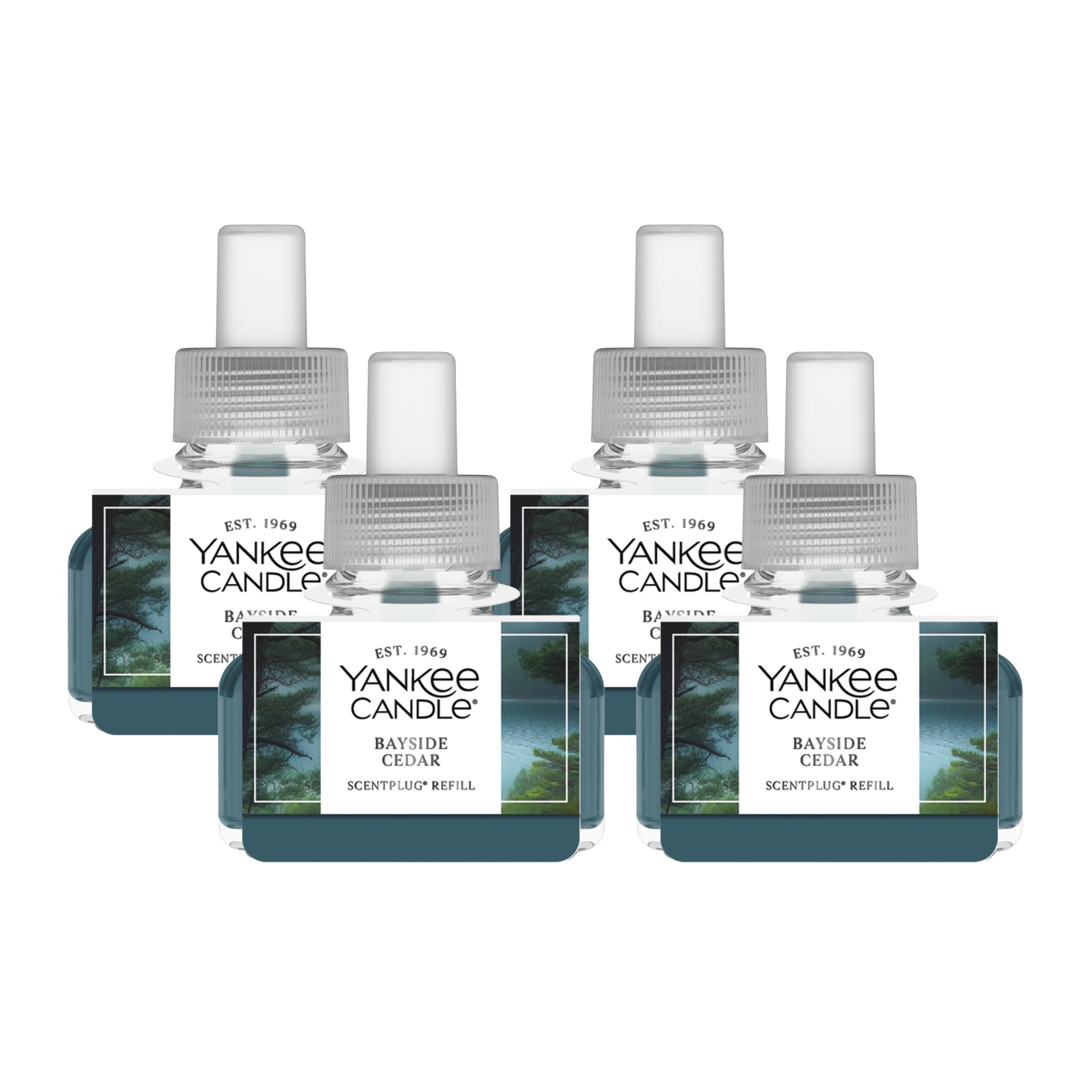 Yankee Candle ScentPlug Refill for Plug in Air Fresheners, Scented Oil Refills, Long Lasting Home Fragrance, Bayside Cedar (Pack