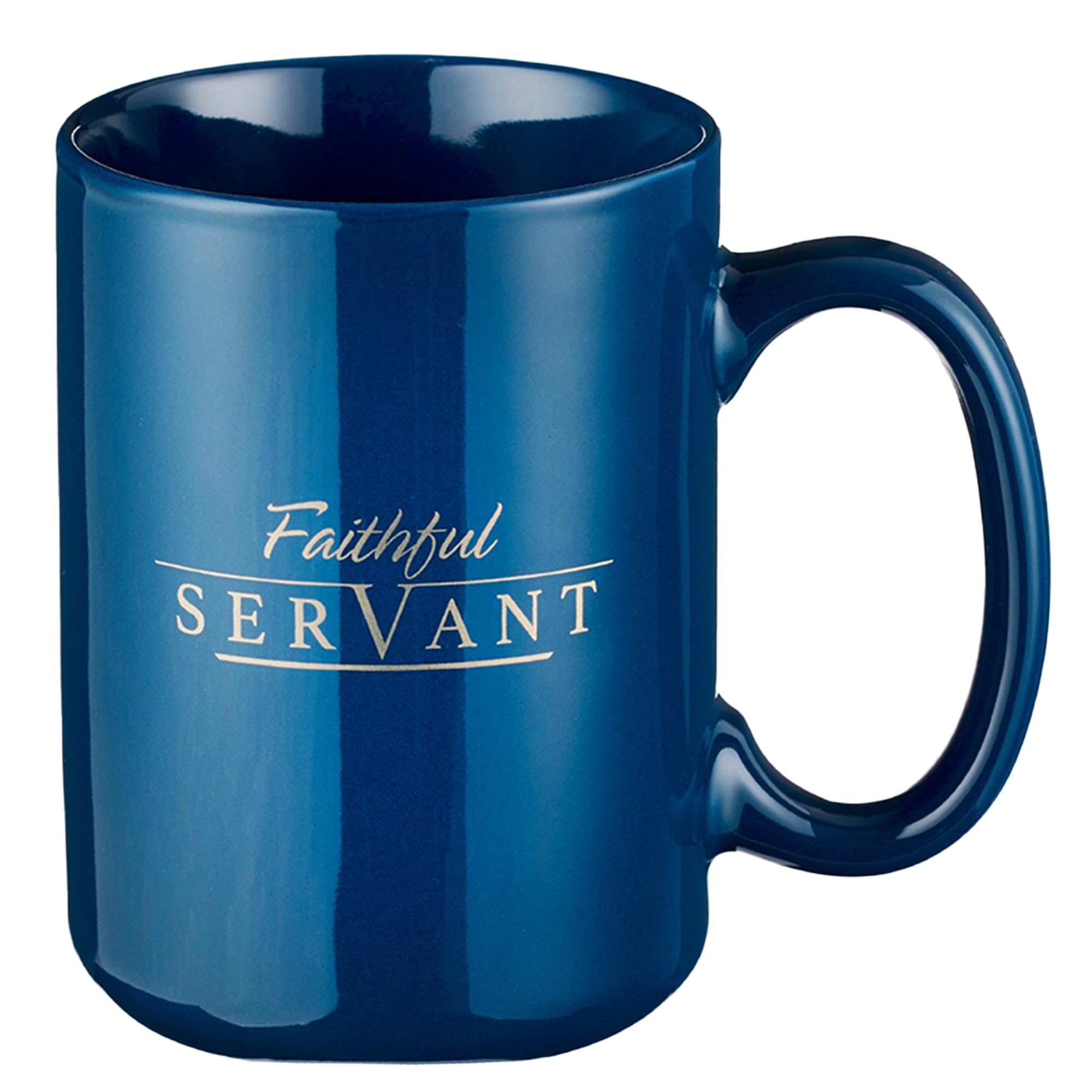 Christian Art Gifts Navy Blue Ceramic Coffee Mug - 14 oz. Lead & Cadmium-free Large Inspirational Scripture Coffee and Tea Mug f