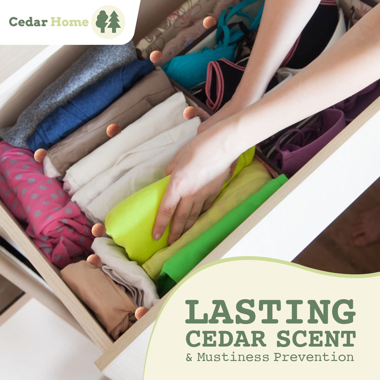 Cedar Hyde Cedar Blocks For Clothes Storage | Cedar Balls & Cedar Rings | Dresser Drawer Freshener Odor Eliminator | 40 Pieces,