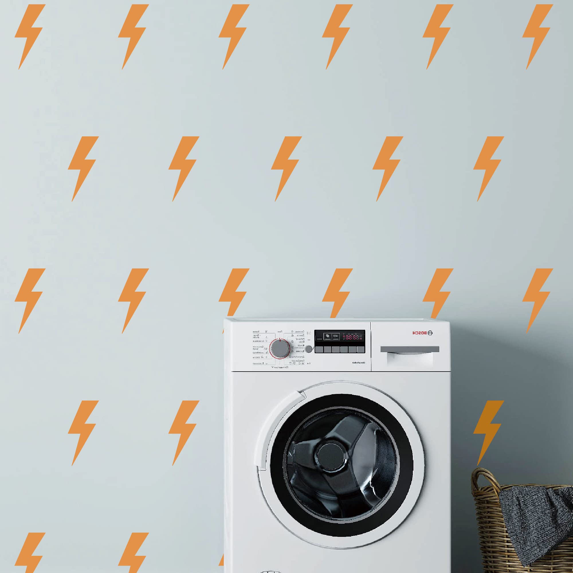 Shyjshyj Large Orange Vinyl Lighting Bolt Wall Decals,Peel And Stick Modern Thunder Stickers For Teens Boys Girls Students Bedro