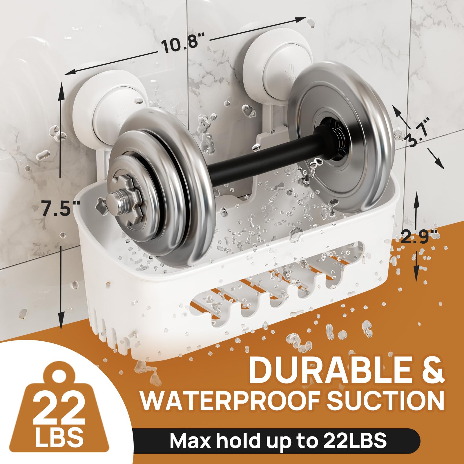 Leverloc Shower Caddy Suction Cup Shower Shelf Shower Basket Suction Pack Of 2 Removable Powerful Suction Cup Bathroom Organizer