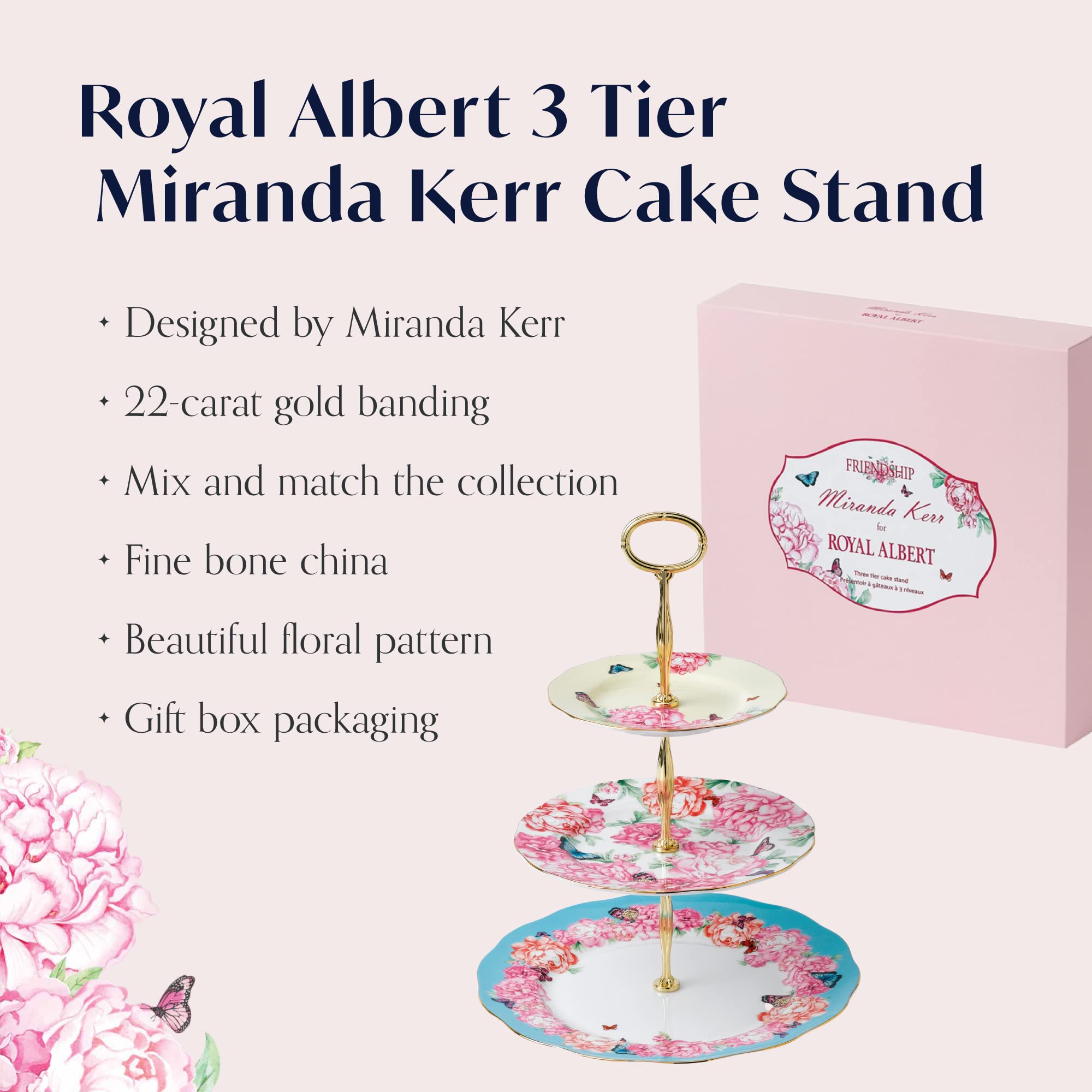 Devotion Gratitude And Joy 3-Tier Cake Stand, 10.5 X 10.5 X 14.0'', Multicolor