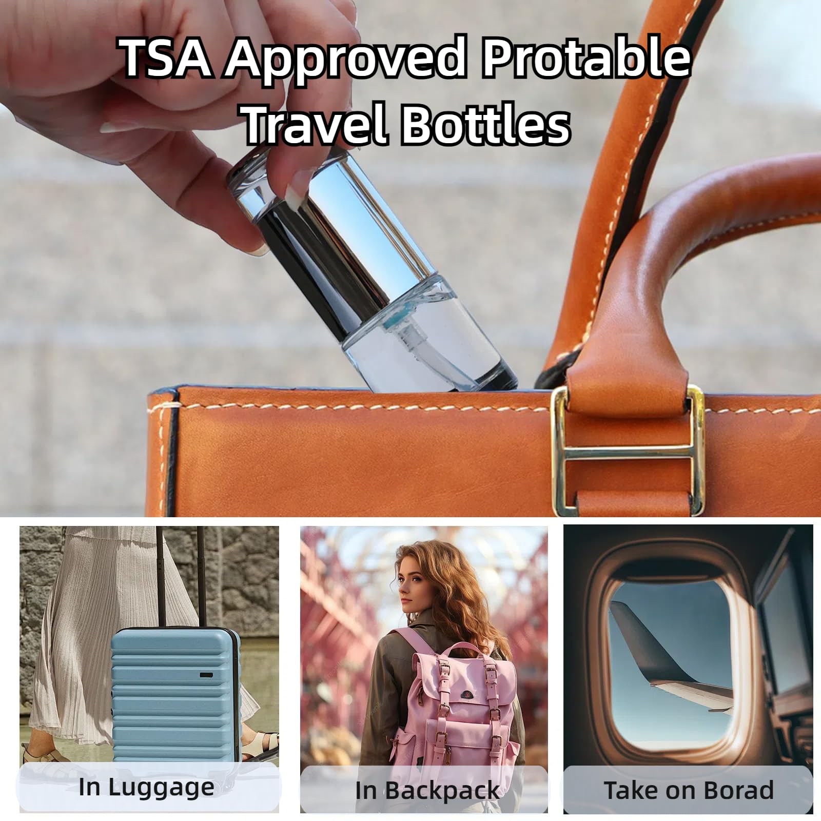 12Pack Premium Glass Travel Size Bottles, Mini Makeup Containers 1.3/0.7/0.3Oz Tsa Approved Gold Travel Skincare Containers Refi