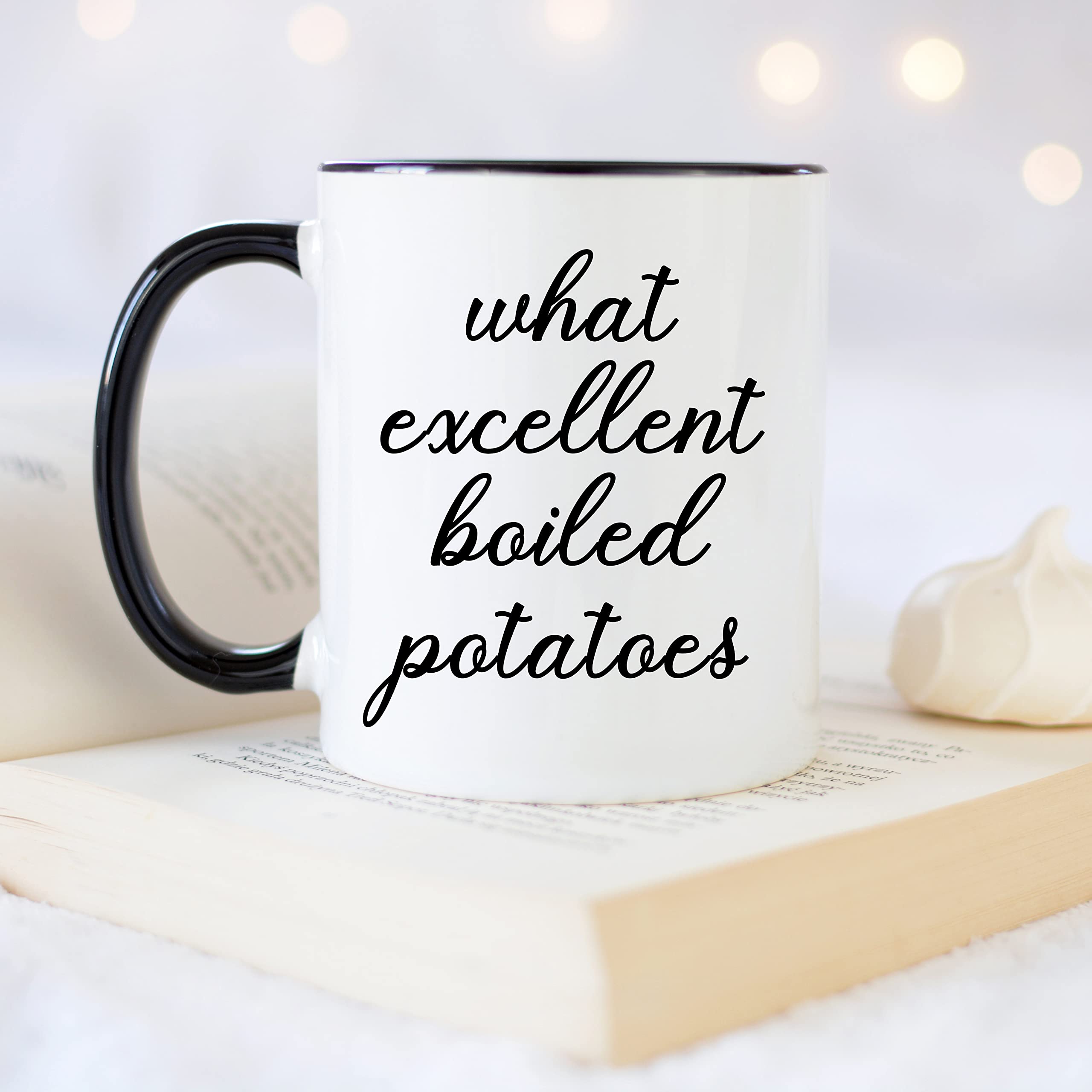YouNique Designs Jane Austen Mug - 11 Ounces, Pride and Prejudice Quote, Literary Mug (Black Handle)