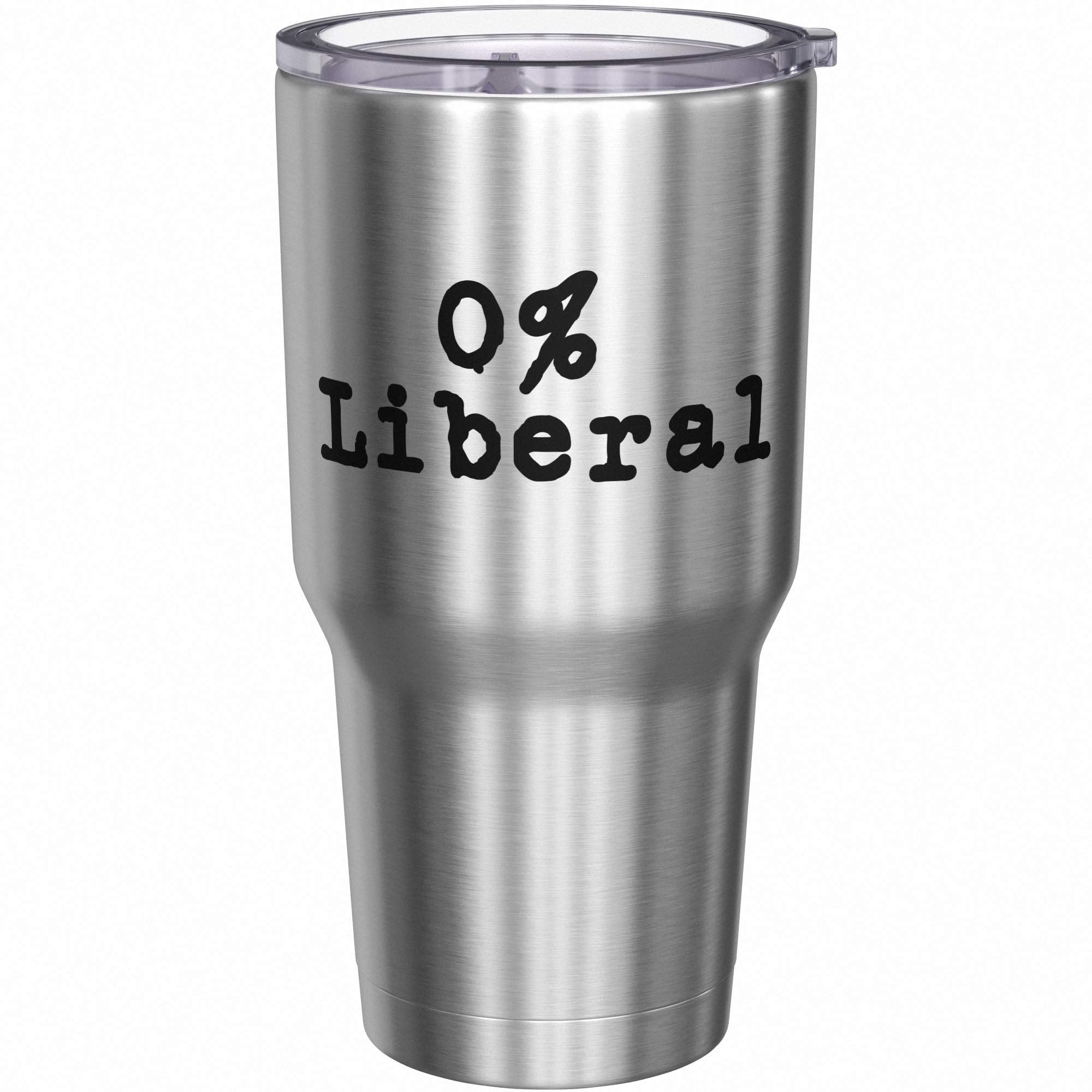 We The People Holsters - 0 Liberal - Anti Liberal Cup - American Flag Coffee Travel Mug - Republican Coffee Mug - Double Insulat
