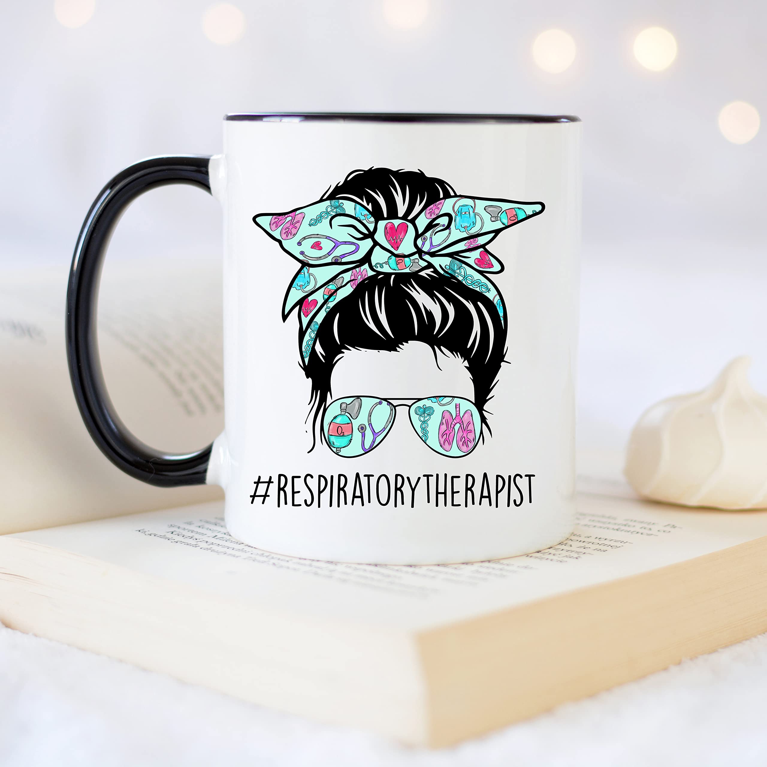 YouNique Designs Respiratory Therapist Life Mug for Women, 11 Ounces, Respiratory Therapy Coffee Mug, RT Cup, Mug for Respirator