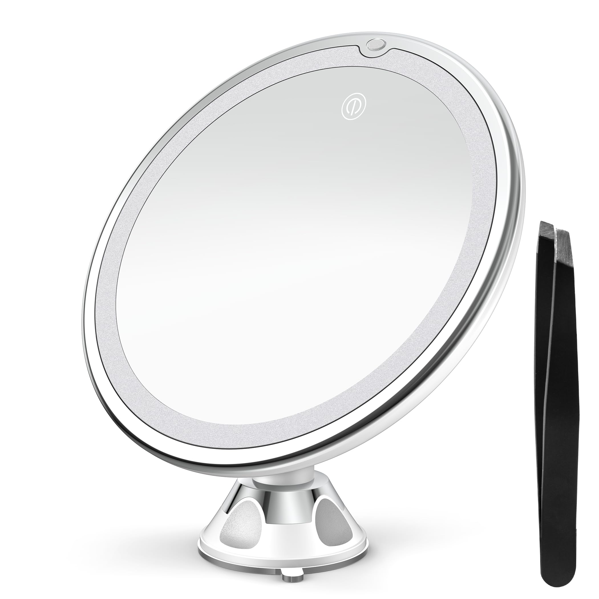 Tubbede 30X Magnifying Makeup Mirror With 3 Level Led Lights, 360 Rotation, Strong Suction, Portable Travel-Friendly Design, Per