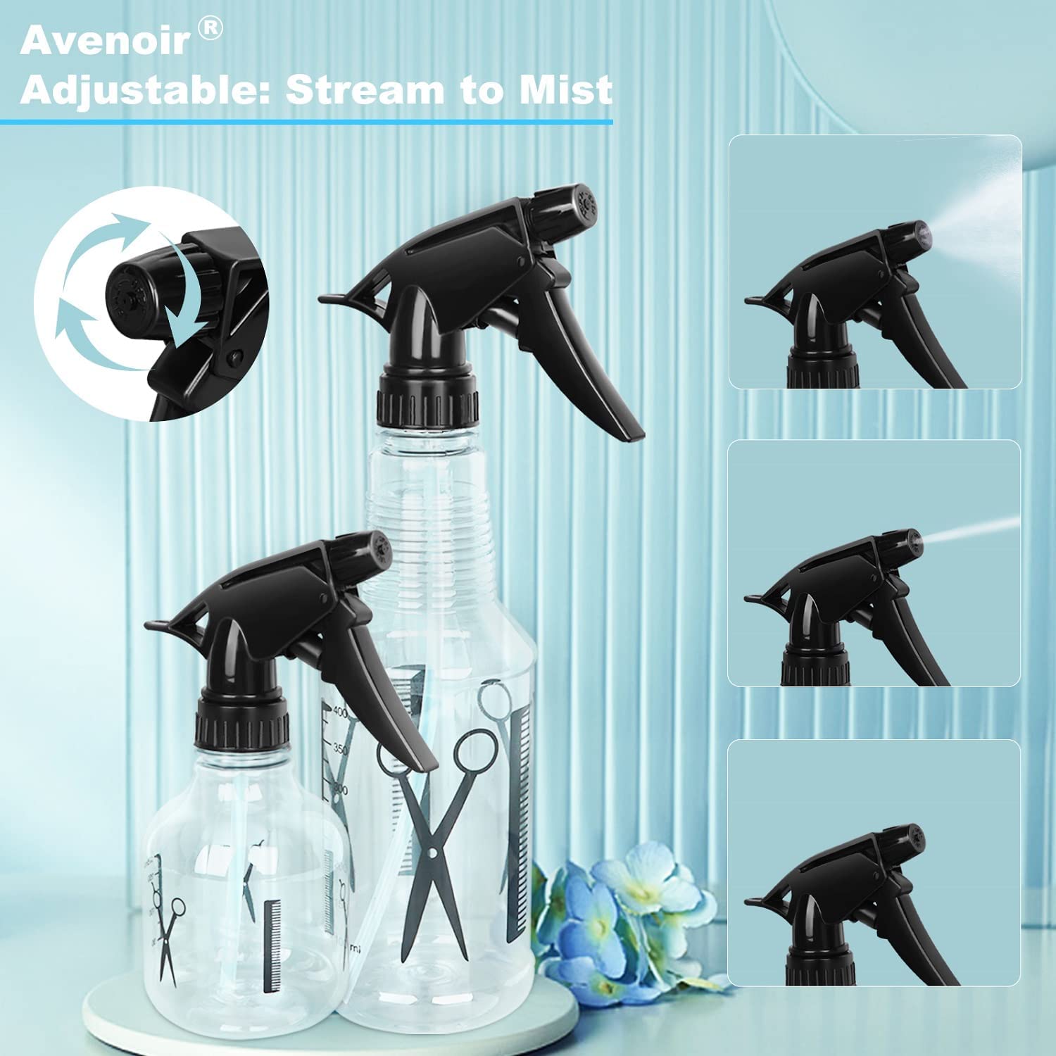 Avenoir Mister Spray Bottle, 16.9Oz/500Ml Adjustable Spray Storage Container For Hair, Plant And Home Cleaning