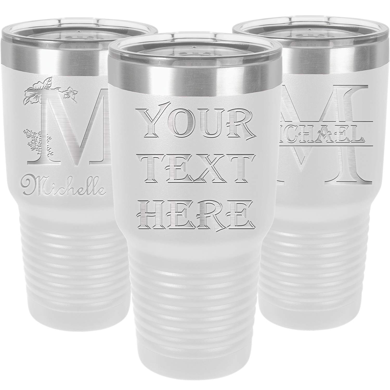 Personalized Tumblers With Lids And Straws, Your Signature Engraved In Usa By Iproductsus,30Oz Vacuum Insulated Travel Coffee Mu