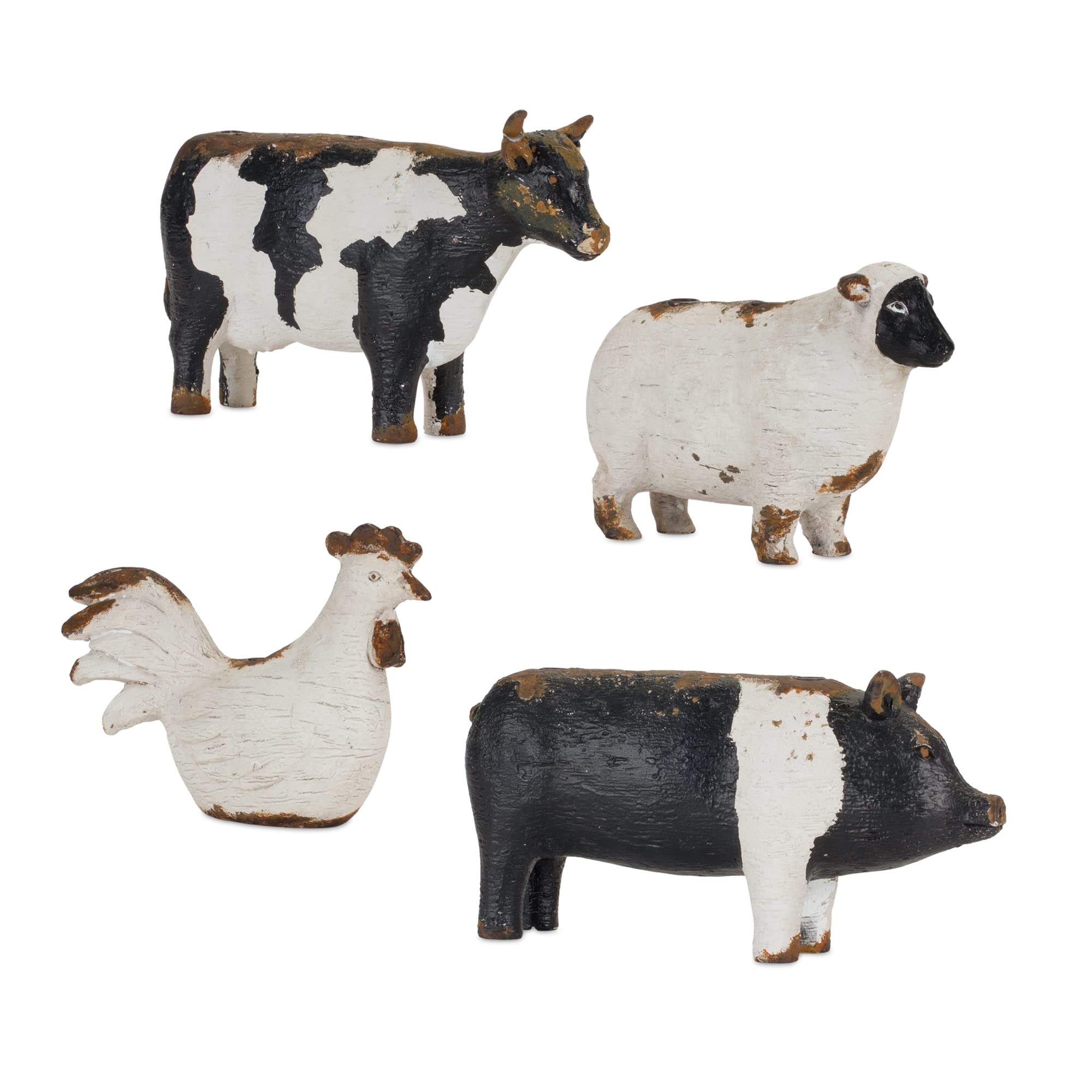 Melrose 85627 Farm Animal Candle Holder, Set of 4, 5.25 H, Resin