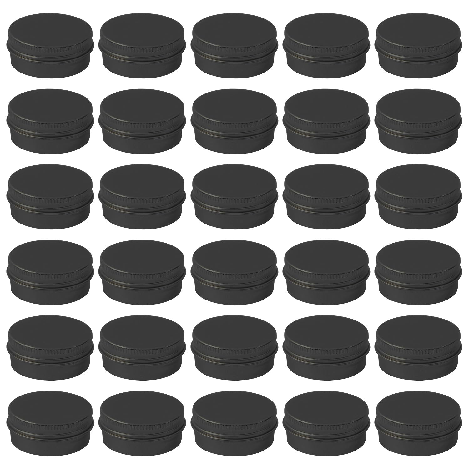 ASUNFO 30 Pcs 0.5 oz Aluminum Tin Cans Empty Lip Balm Containers Black