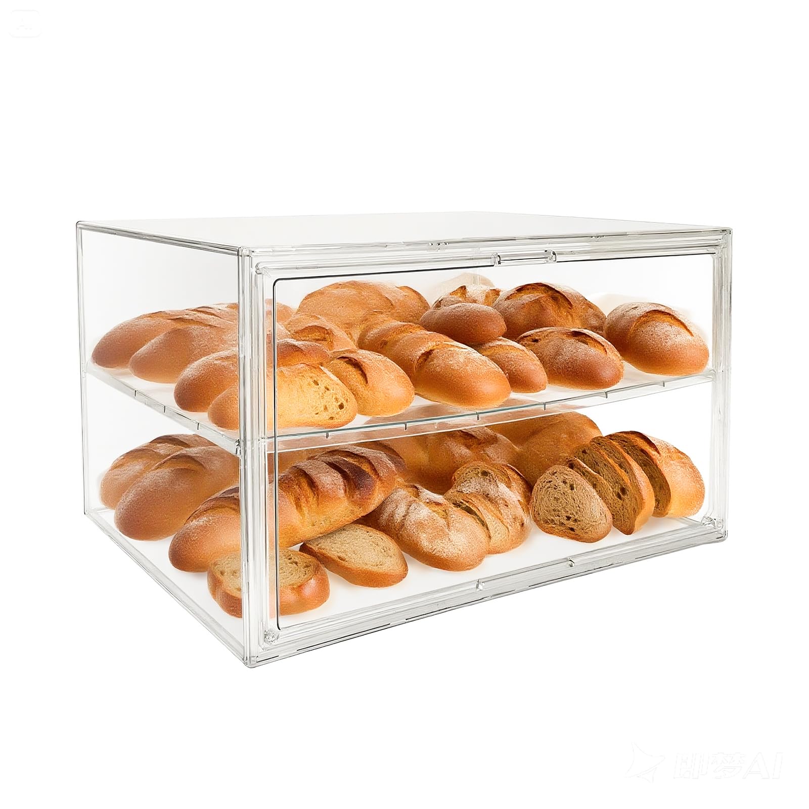 BOHOIDEE Extra Large 19.7X14.6X11.6 Clear Bread Box for Kitchen Counter, Acrylic Pastry Display Case Stackable Storage Container