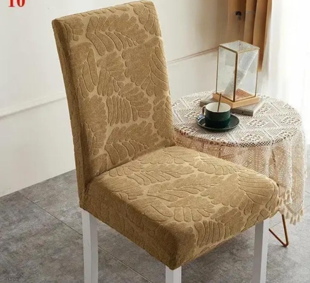 Black Spade Turkish Embossed Dinning Velvet Chair Cover Set Of 6 || Stretch Removable Washable Short Dining Chair Cover Protecto