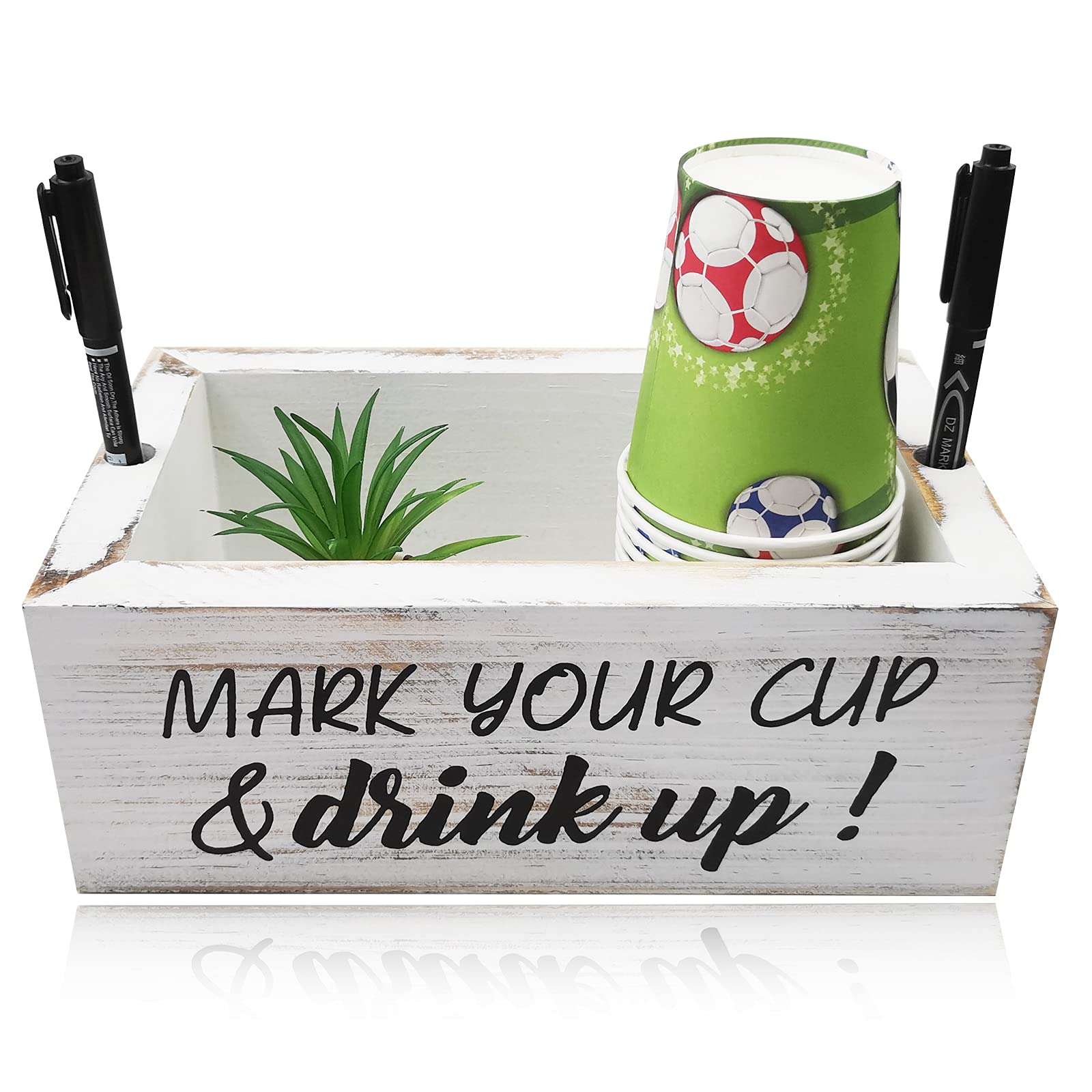 Cup Holder Bathroom Cup Dispenser Decor Mark Your Cup And Drink Up Wood Housewarming Party Cup Holder Dispenser Kitchen Home D