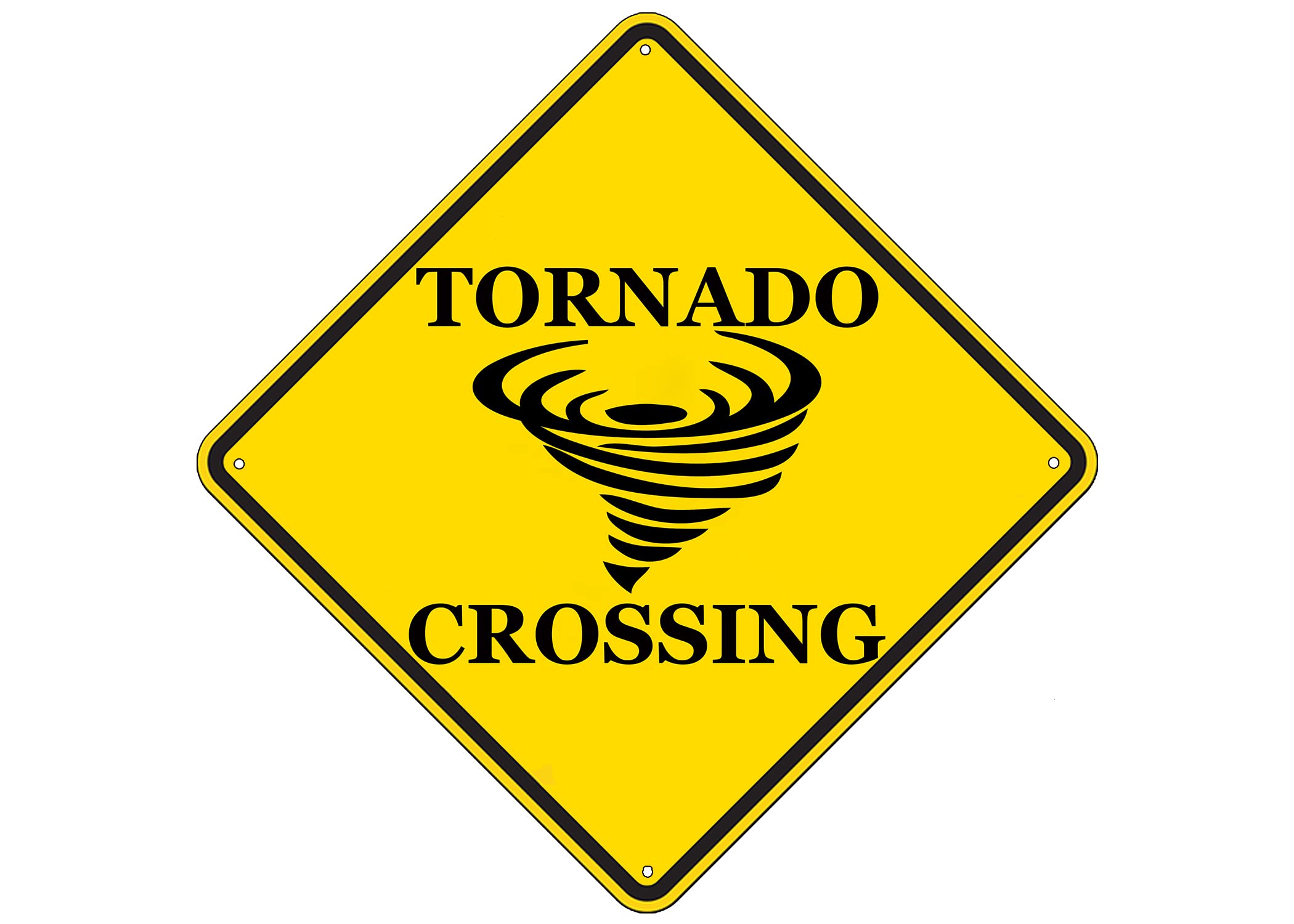 Rogue River Tactical Funny Metal Warning Tornado Crossing XING Tin Sign Wall D  cor Man Cave Bar