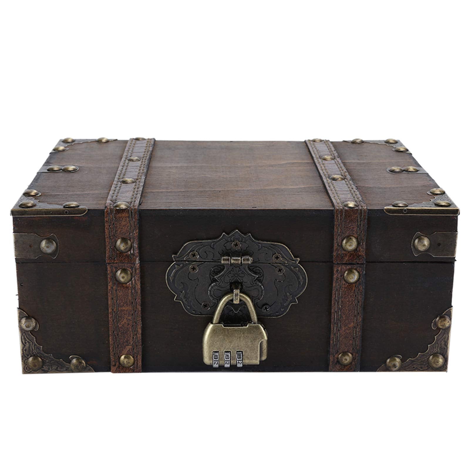 Vintage Wooden Boxes with Lock,Wooden Storage and Decorative Box Treasure Jewelry Chest,Handcrafted Decorative Boxes with Lids f