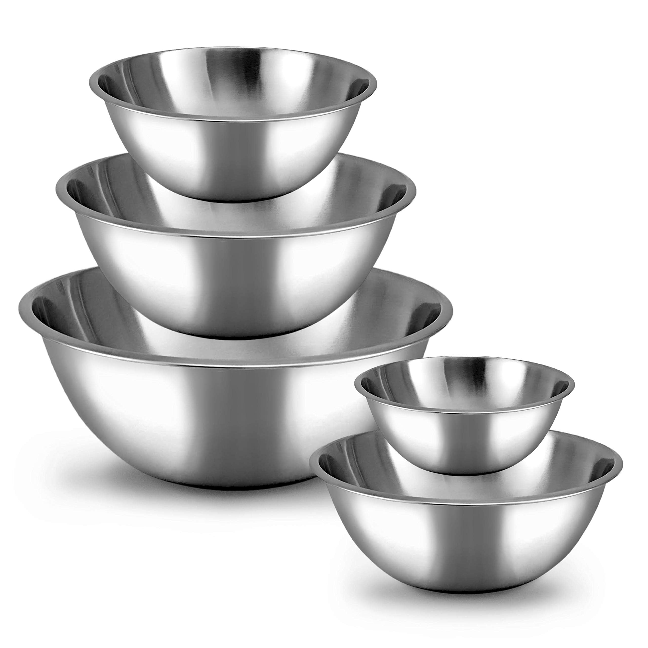 Whysko Meal Prep Stainless Steel Mixing Bowls Set, Home, Refrigerator, And Kitchen Food Storage Organizers | Ecofriendly, Reusab