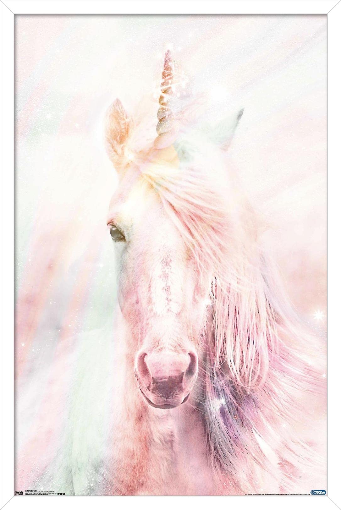 Trends International Pink Unicorn Wall Poster, 14.725'' X 22.375'', White Framed Version