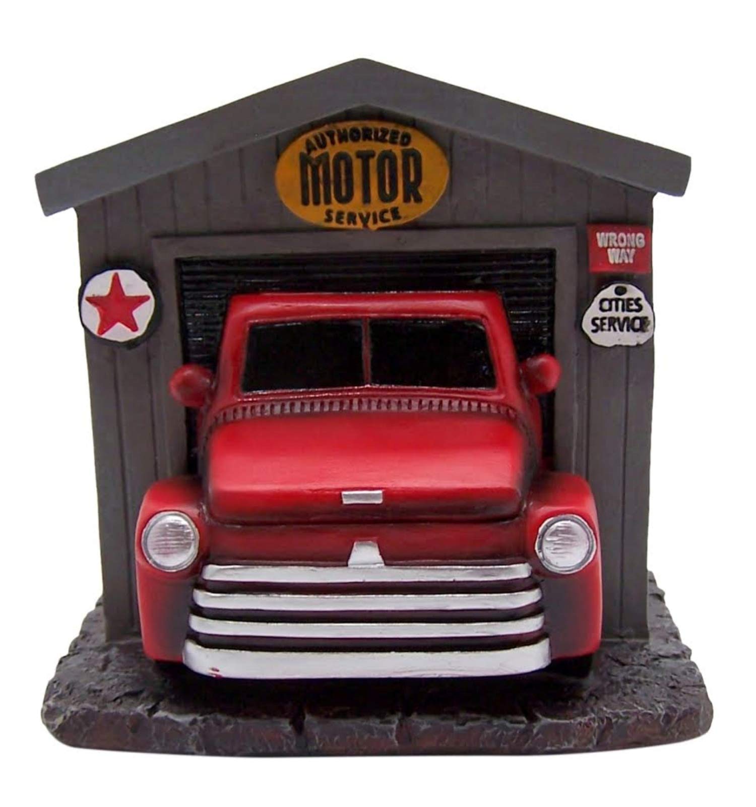 Red Truck Shop Napkin Holder, Novelty Rustic House Decor For Kitchen, 6 Inch