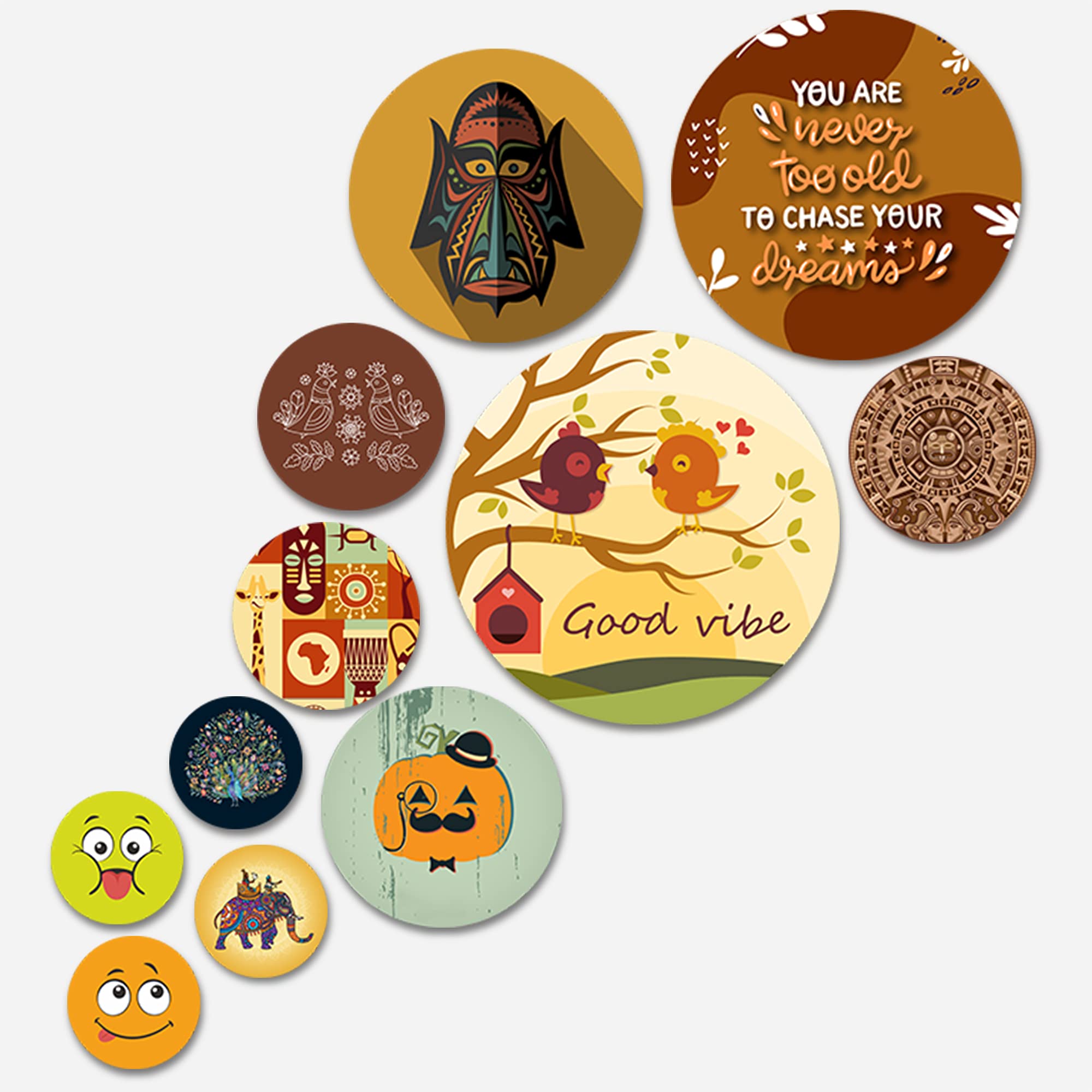 Artvibes Nature Round Shape Mdf Wooden Wall Decor Items | Graphic Artwork | Door Decoration Items | Paintings For Wall | Aesthet