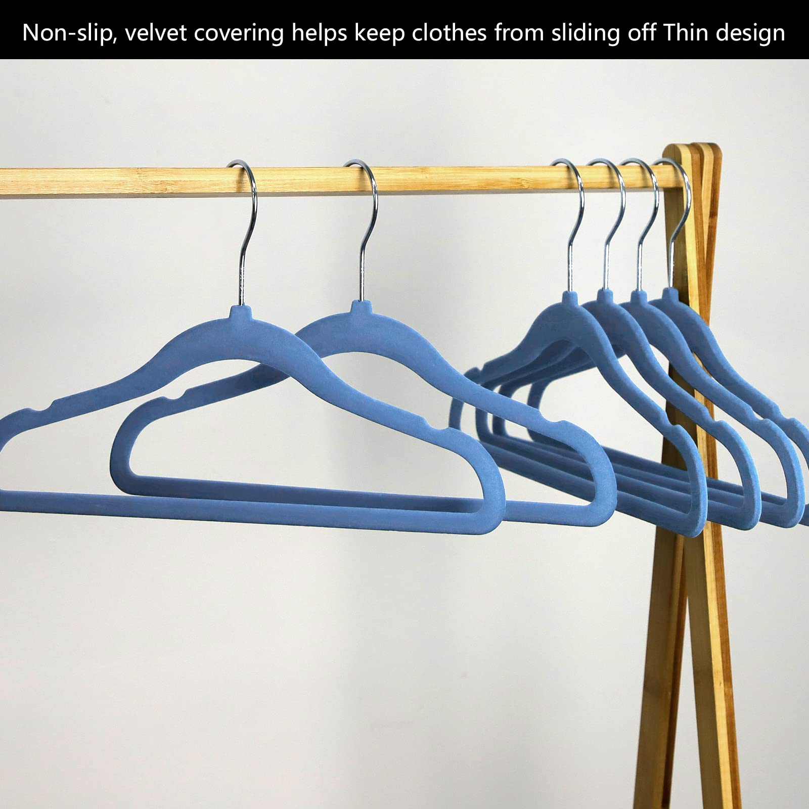 Goodtou Velvet Baby Hangers Kids Hangers For Closet Infant Childrens Hangers Kids Clothes Hanger - Blue