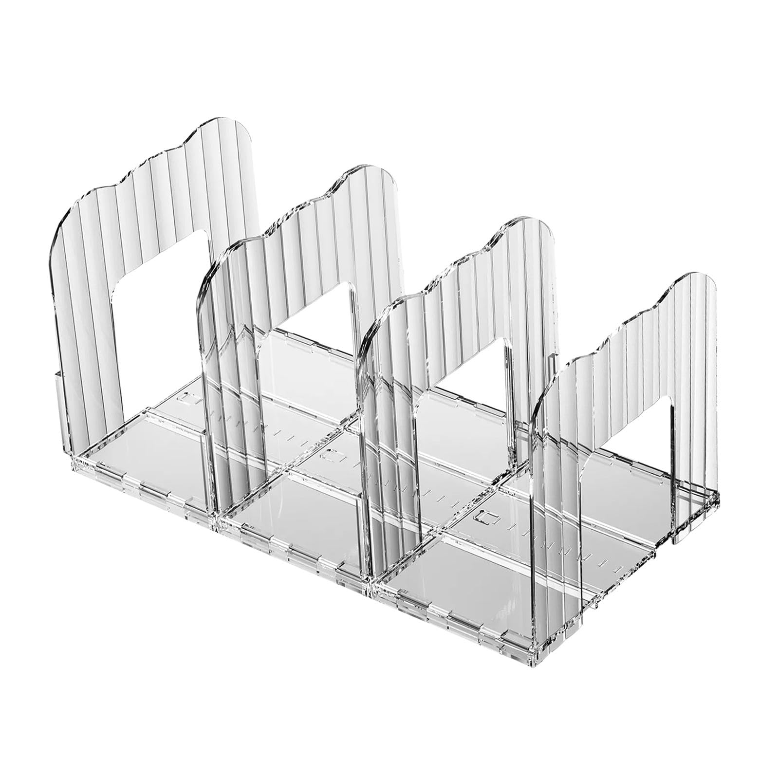 Heavenglow Shelf Divider Detachable Purse Organizer For Closet For Bathroom Home Office Clear White 3 Grids | | Closet Organizer