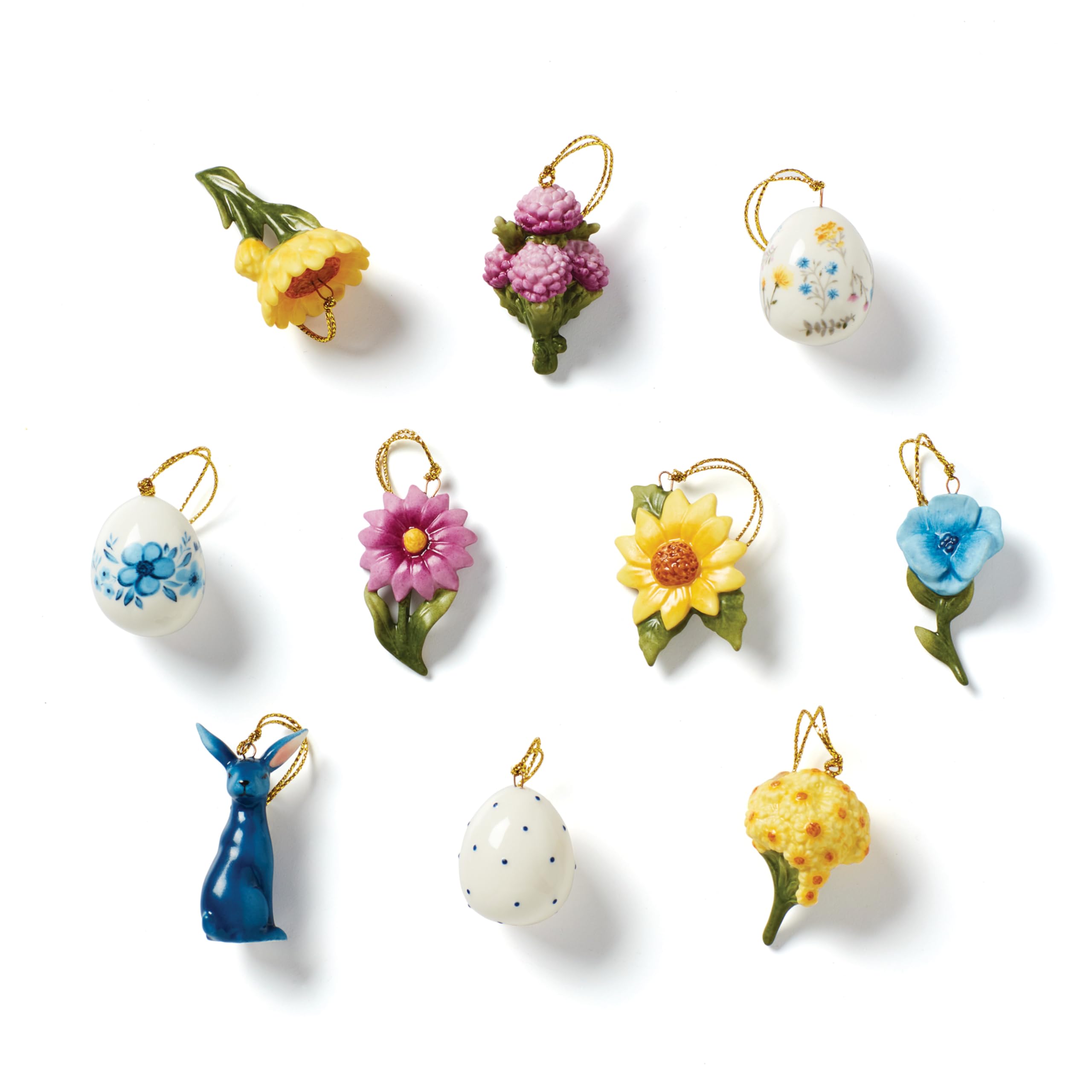 Lenox 893393 Floral Easter 10-Piece Ornament Set, Spring Home Decor