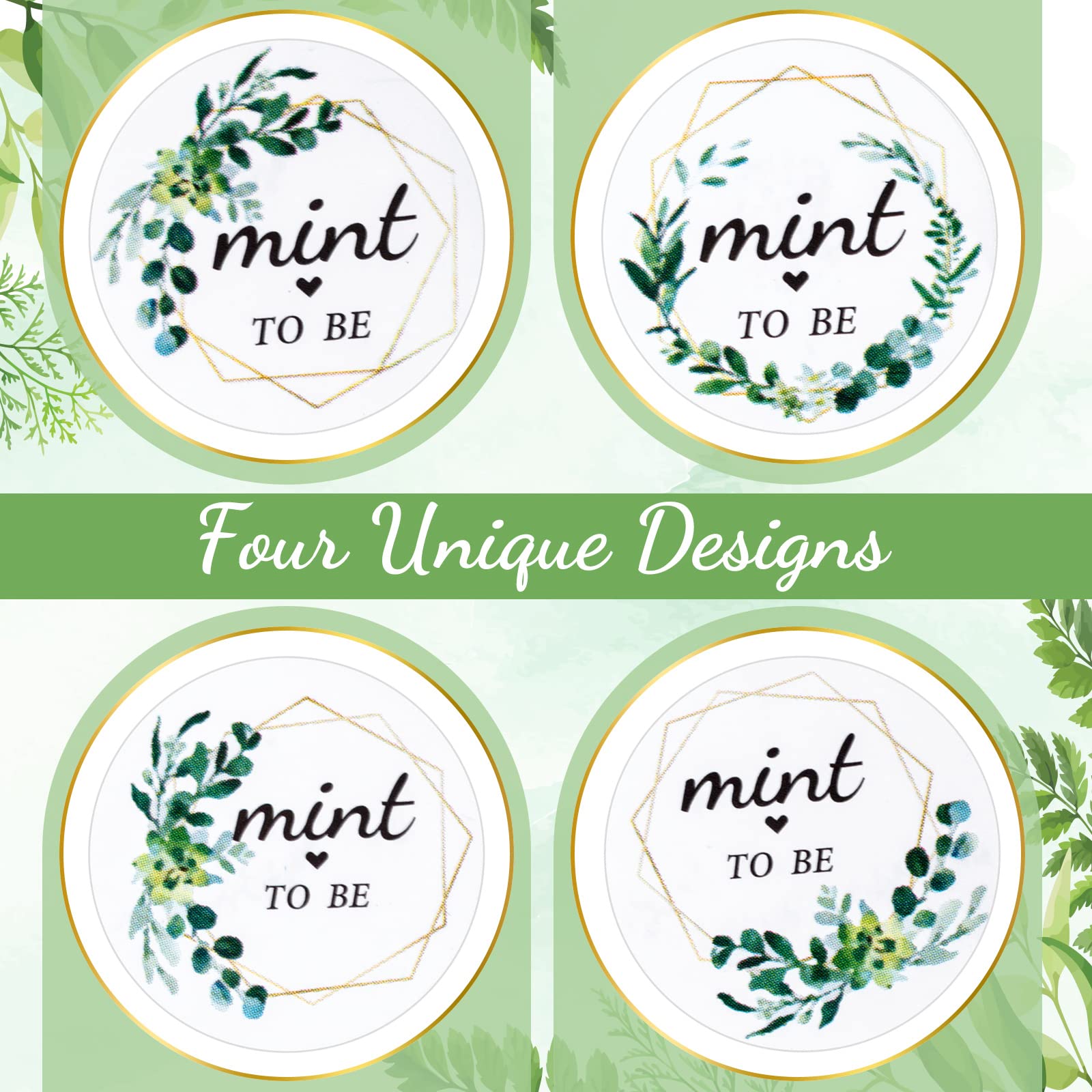 Colarr 500 Pieces Mint To Be Label Stickers Wedding Party Favors Sticker Labels 1 Inch Round Botanical Theme Wedding Stickers Fo