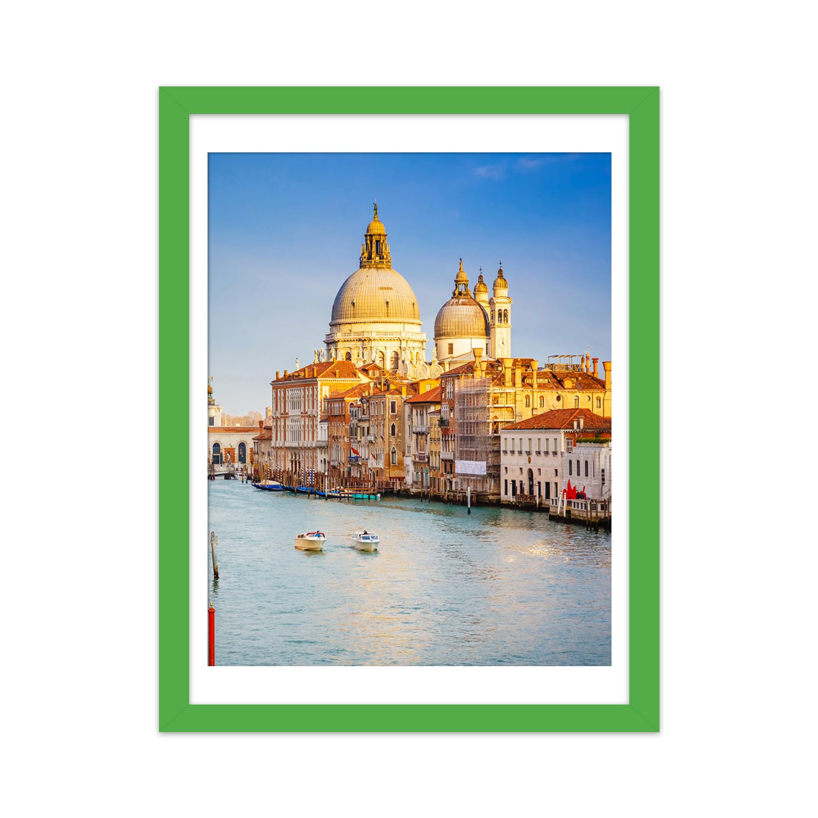 wyooxoo 12x16 Picture Frame Green Made of Solid Wood Photo Frames Display Pictures 11x14 with Mat or 12x16 Without Mat Colorful 