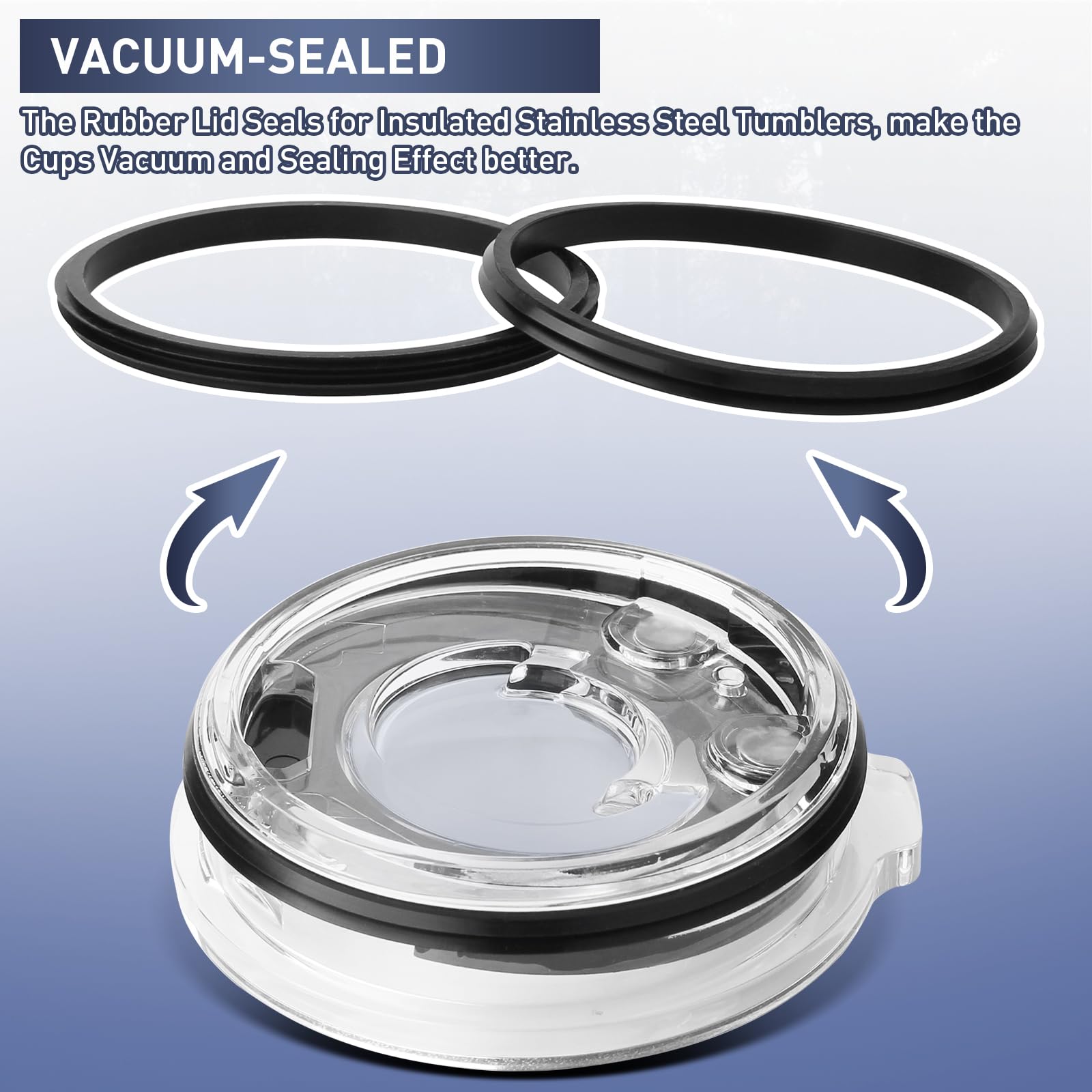 Geain Lid Seal Gaskets Replacement For Yeti Stainless Steel Insulated Tumbler Mugs, Fits Most 20 Oz Tumblers Calibre 3.3 Inch Di