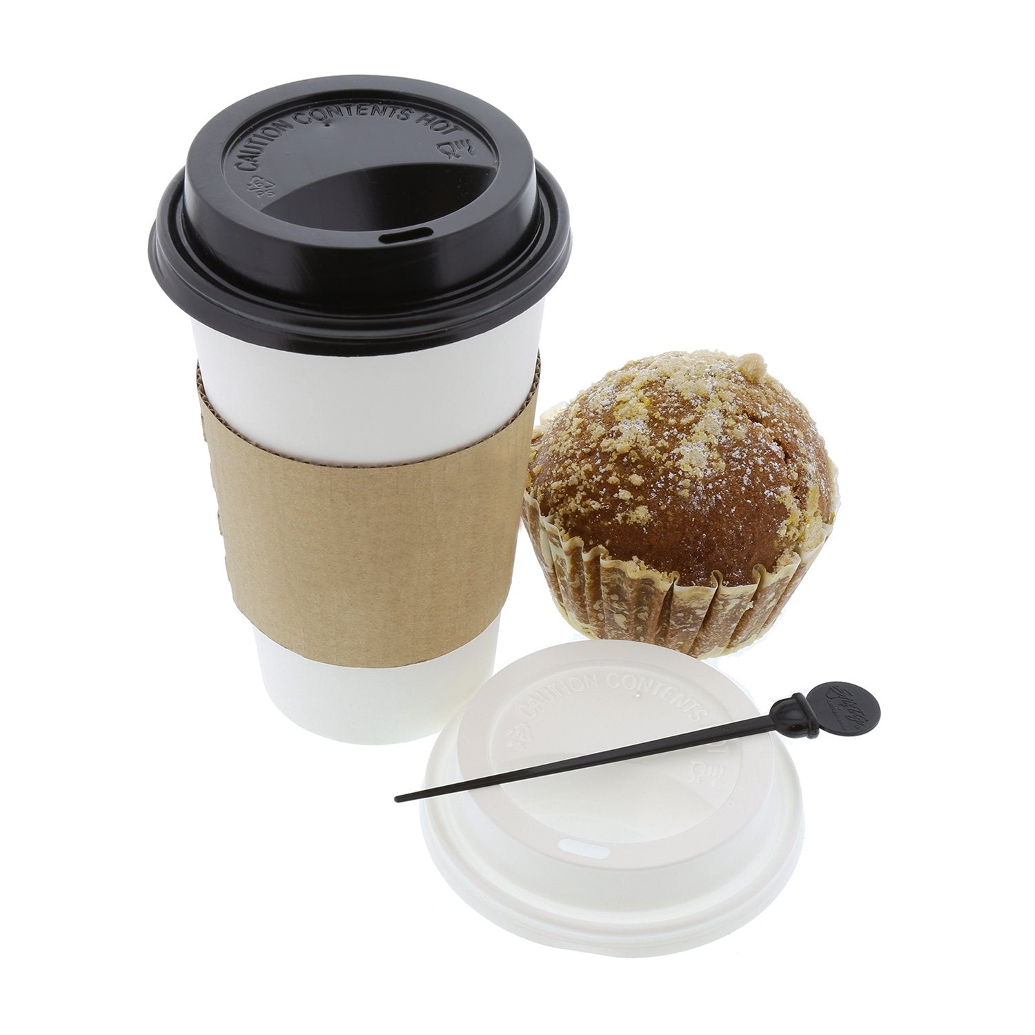 Stixtogo 4.75'' Black Stir N Plug Stix For Disposable Lids, Package Of 200