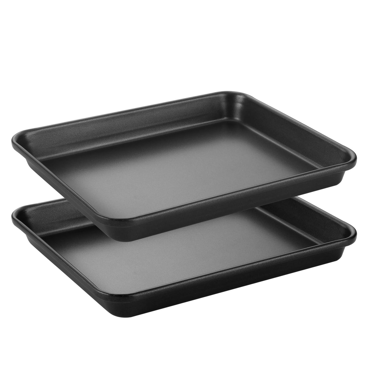Hongbake 2 Pack 9.7X7.5 '' Toaster Oven Pans For Baking, 57% Thicker Nonstick 1/8 Cookie Sheet Pan Set, Small Baking Tray, Dishw
