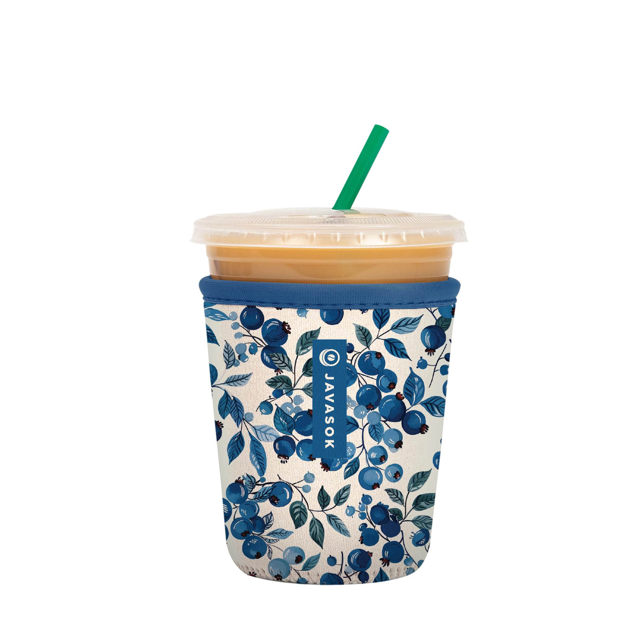 Sok It JavaSok Iced Coffee & Cold Soda Insulated Neoprene Cup Sleeve (Blueberry Hill, Small: 16-20oz)