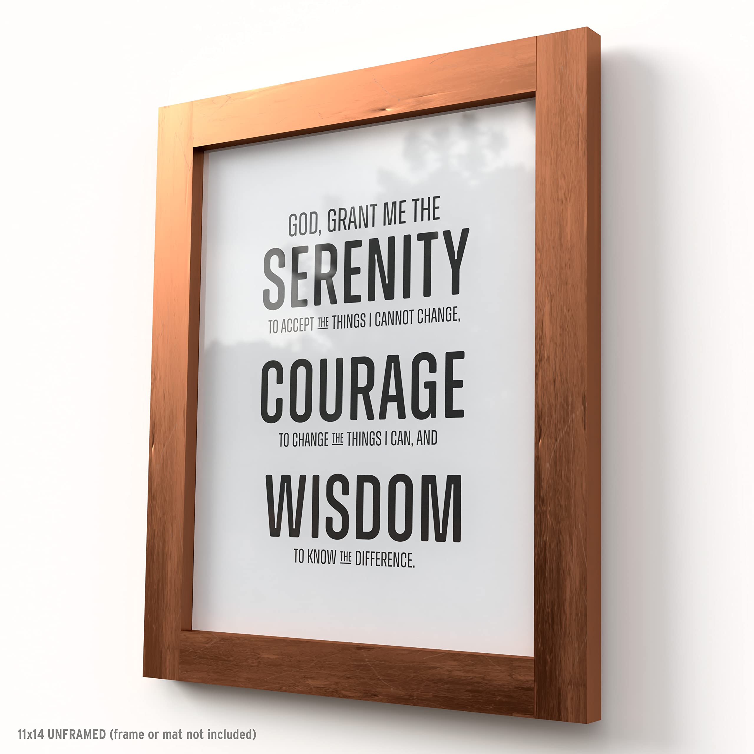 Scriptionery Serenity Prayer Wall Art - Christian Wall Art - Black And White Modern Print Scripture Wall Art -Christian Signs Ho