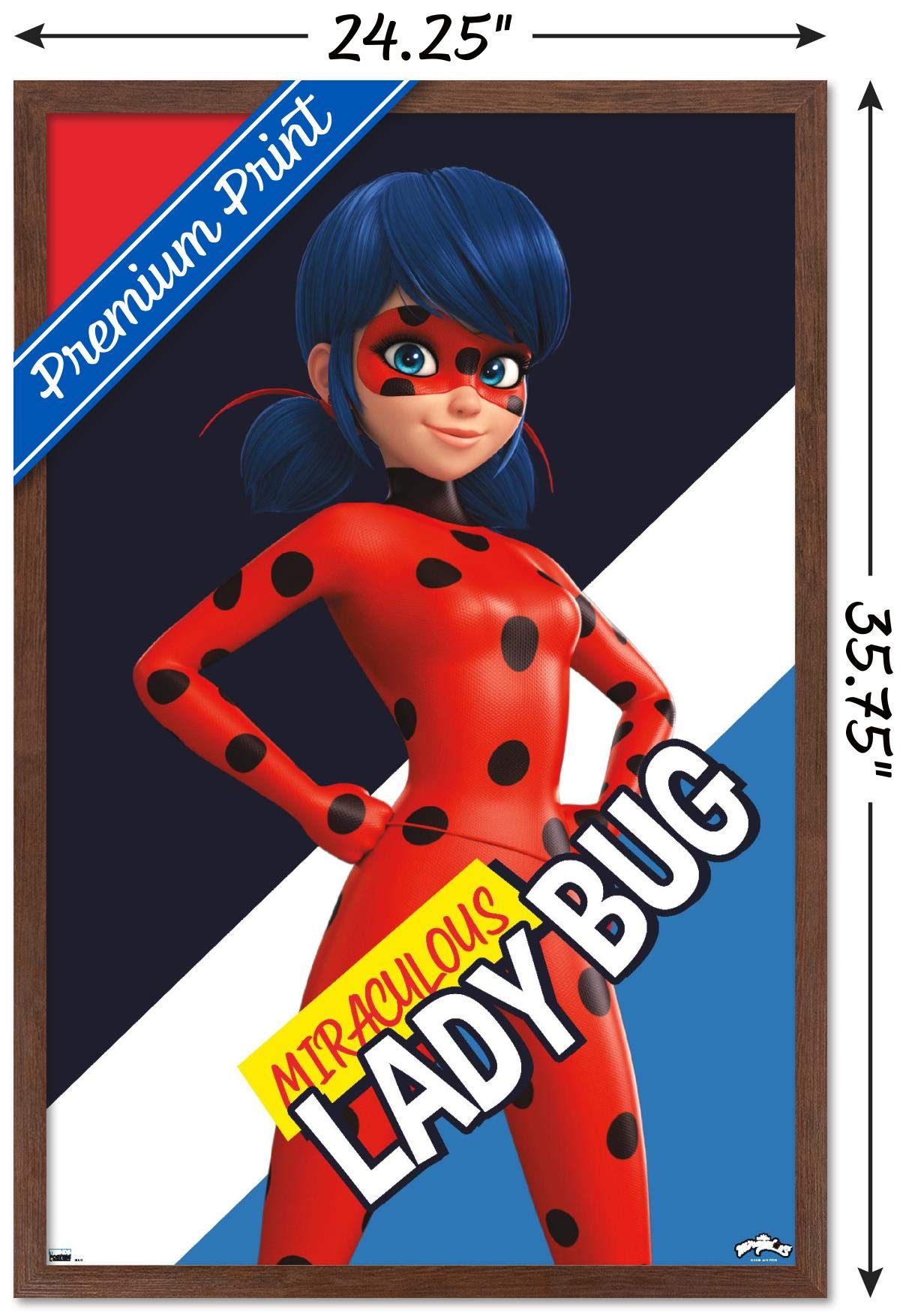 Trends International Miraculous-Ladybug Wall Poster, 22.375 In X 34 In, Mahogany Framed Version