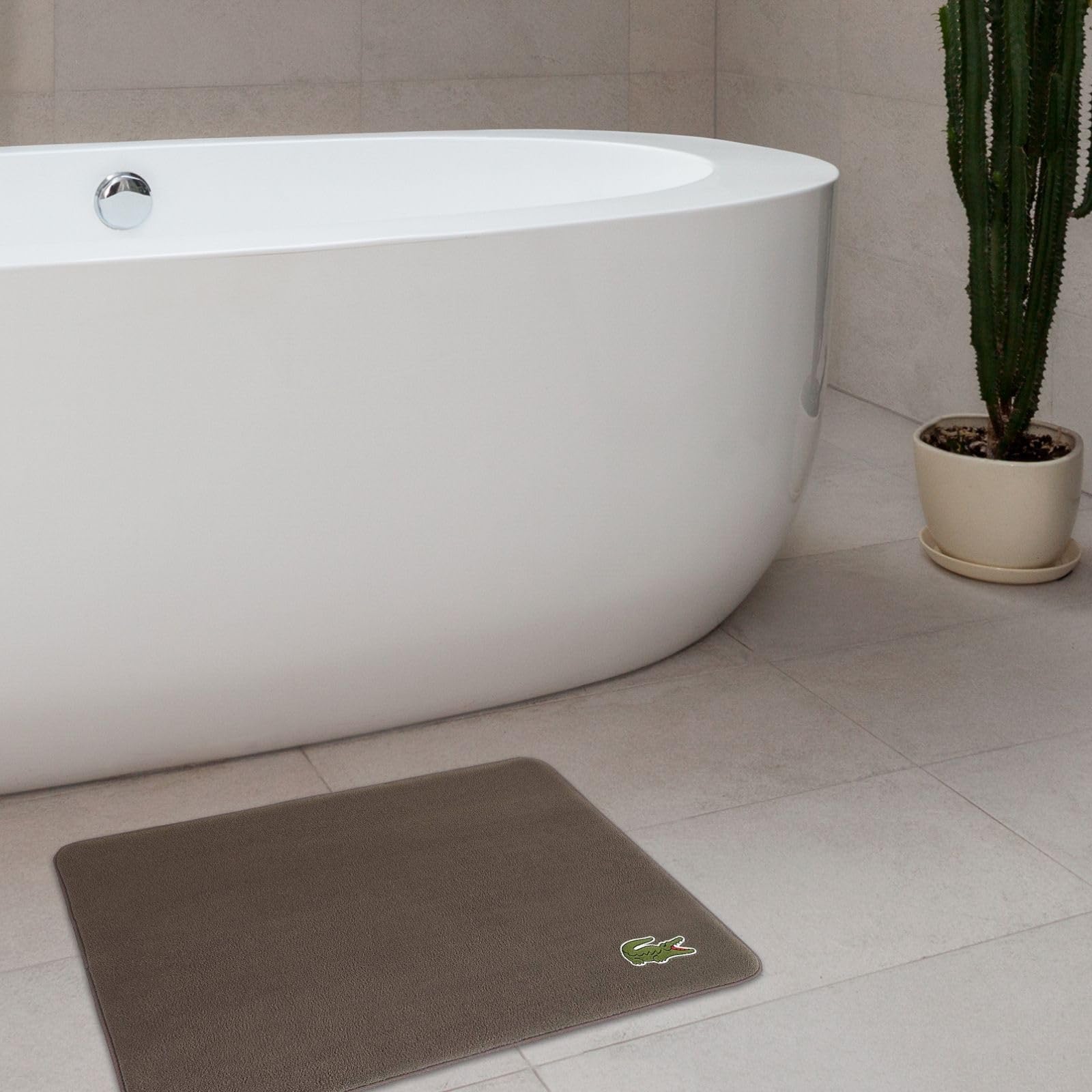 Lacoste Crocodile Bath Mat, Memory Foam Rug, Falcon