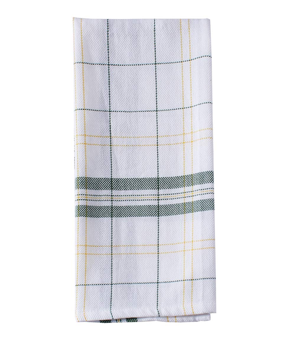 ACCENTHOME Cotton Kitchen Towels Set of 4 - Absorbent Dish Towels Set | Tea Towels | Bar Towels | Lemon Yellow Printed Kitchen Dish Towels - Multi Purpose Kitchen Linen  Drying Dish Hand Towels 20x28