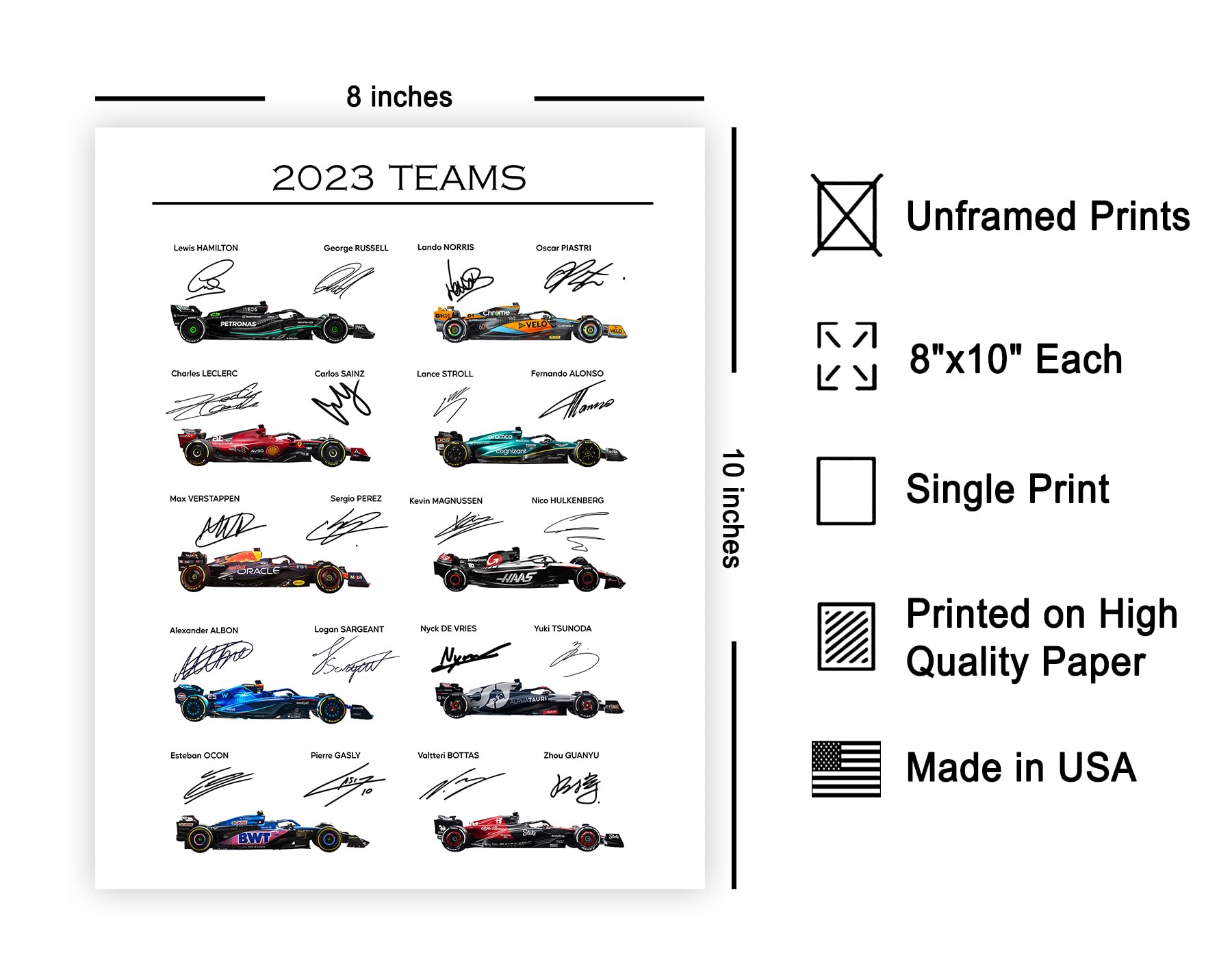 Poster Master 2023 Car Racing Poster - Race Car Print - Sports Car Racing Art - Gift For Men, Women & Car Enthusiast - Great Wal