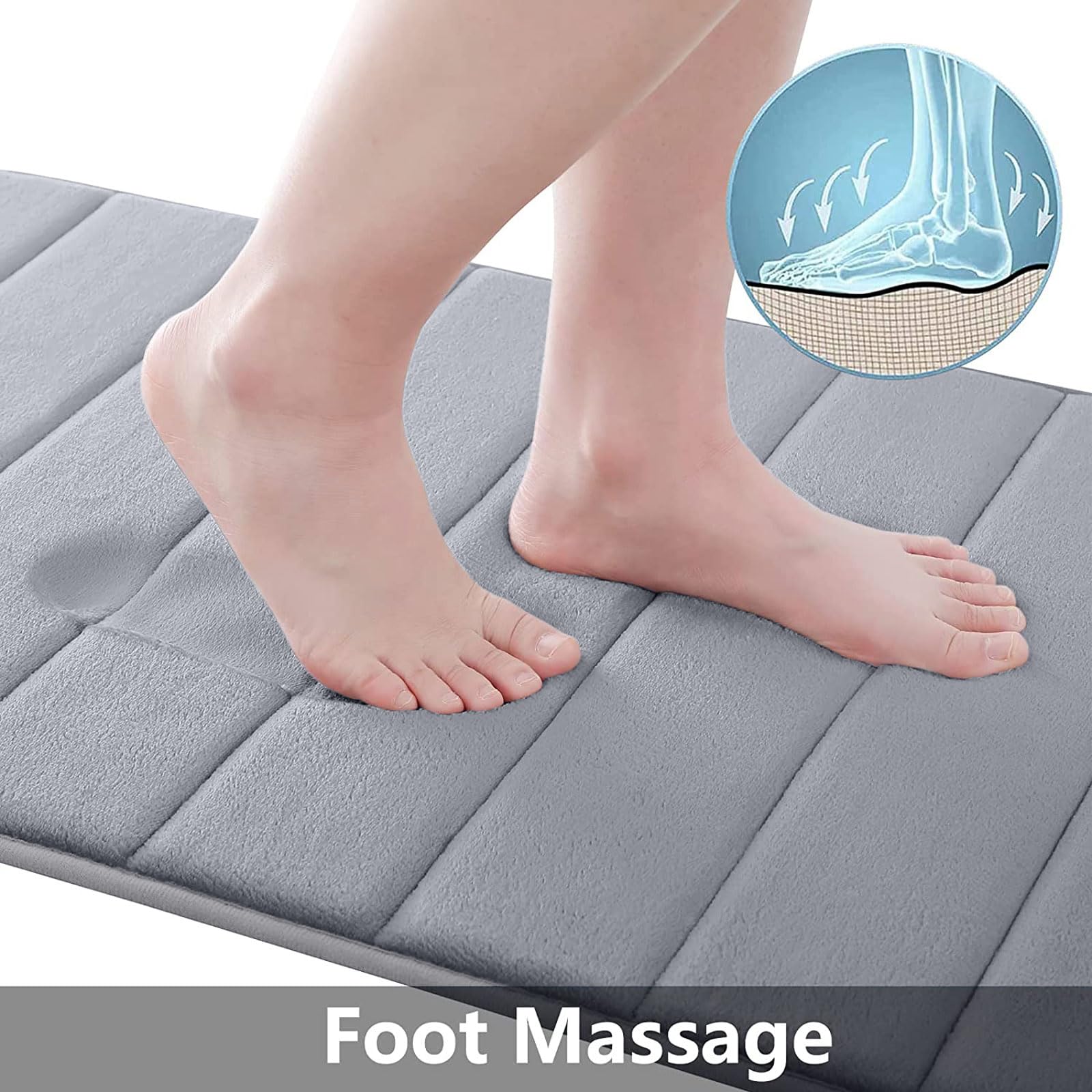 Buganda Memory Foam Bath Mat Rug, 60'' X 24'', Ultra Soft And Non-Slip Bathroom Rugs, Water Absorbent And Machine Washable Bath