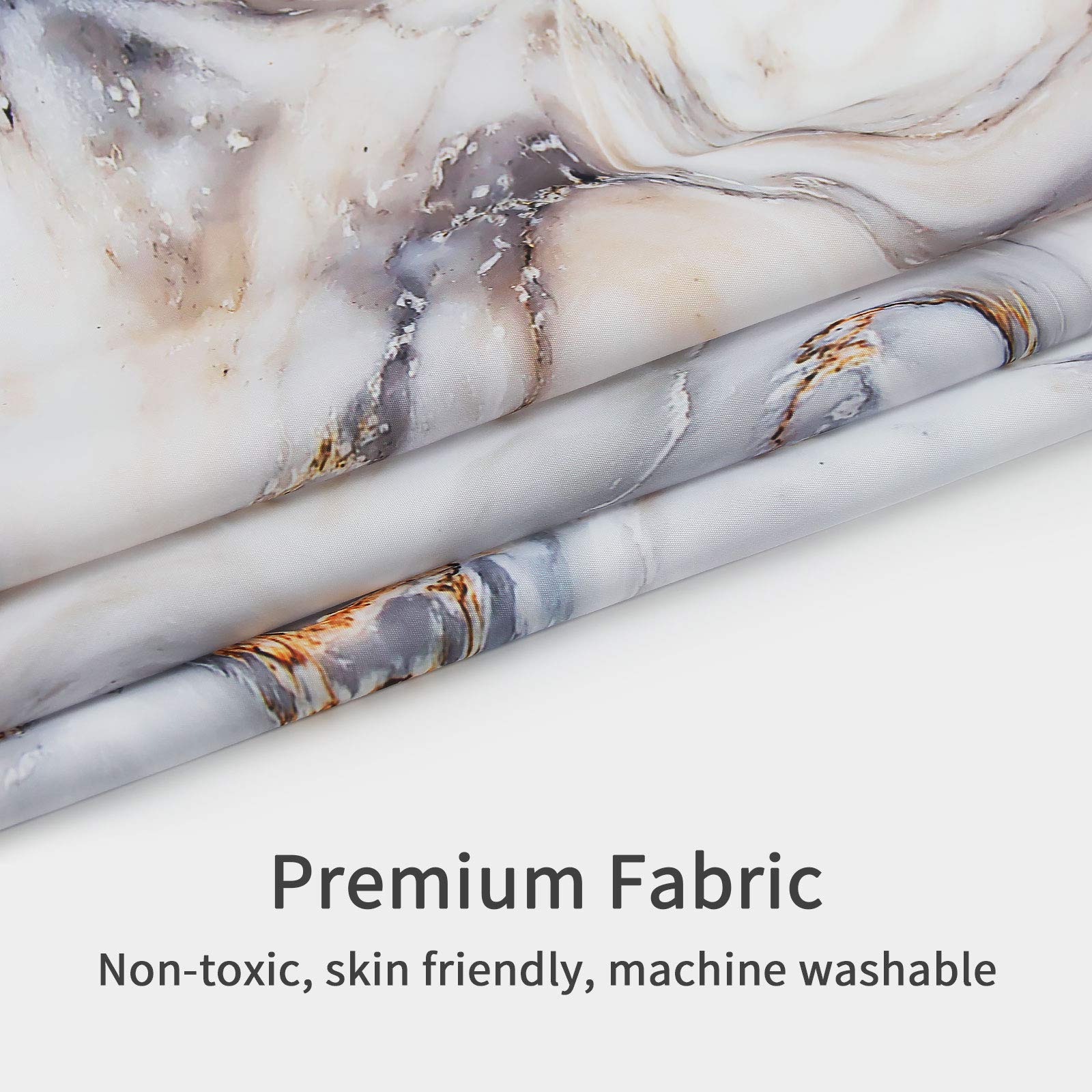 MitoVilla Grey Gold Marble Shower Curtain Set  Abstract Modern Shower Curtain for Bathroom Decor  Luxury Standard Shower Curtain for Bathtub  Waterproof Washable Fabric Shower Curtain  72 x 72