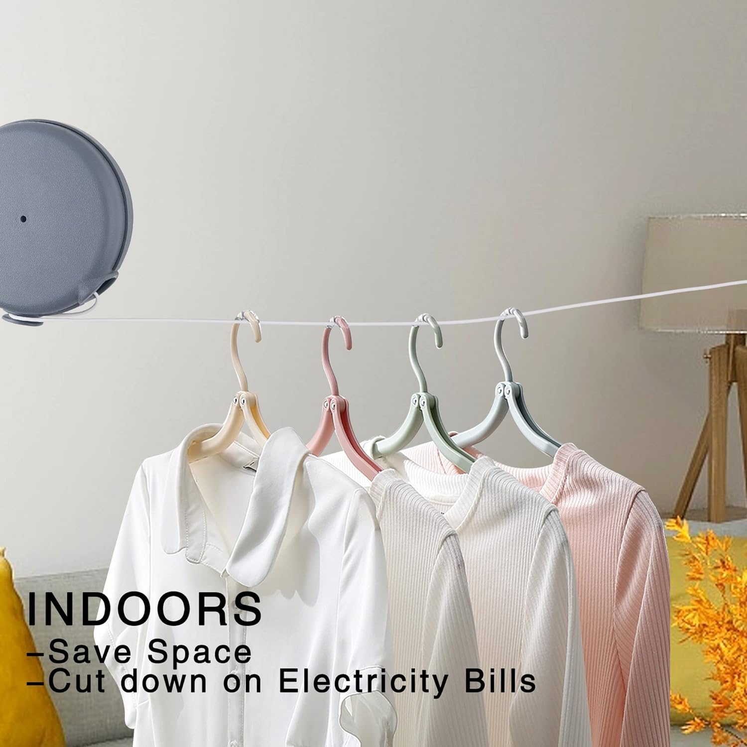 Atvobiy Retractable Clothesline Outdoor Heavy Duty Clothes Line Retracting Indoors For Drying Clothes Portable Clothesline 40 Fe