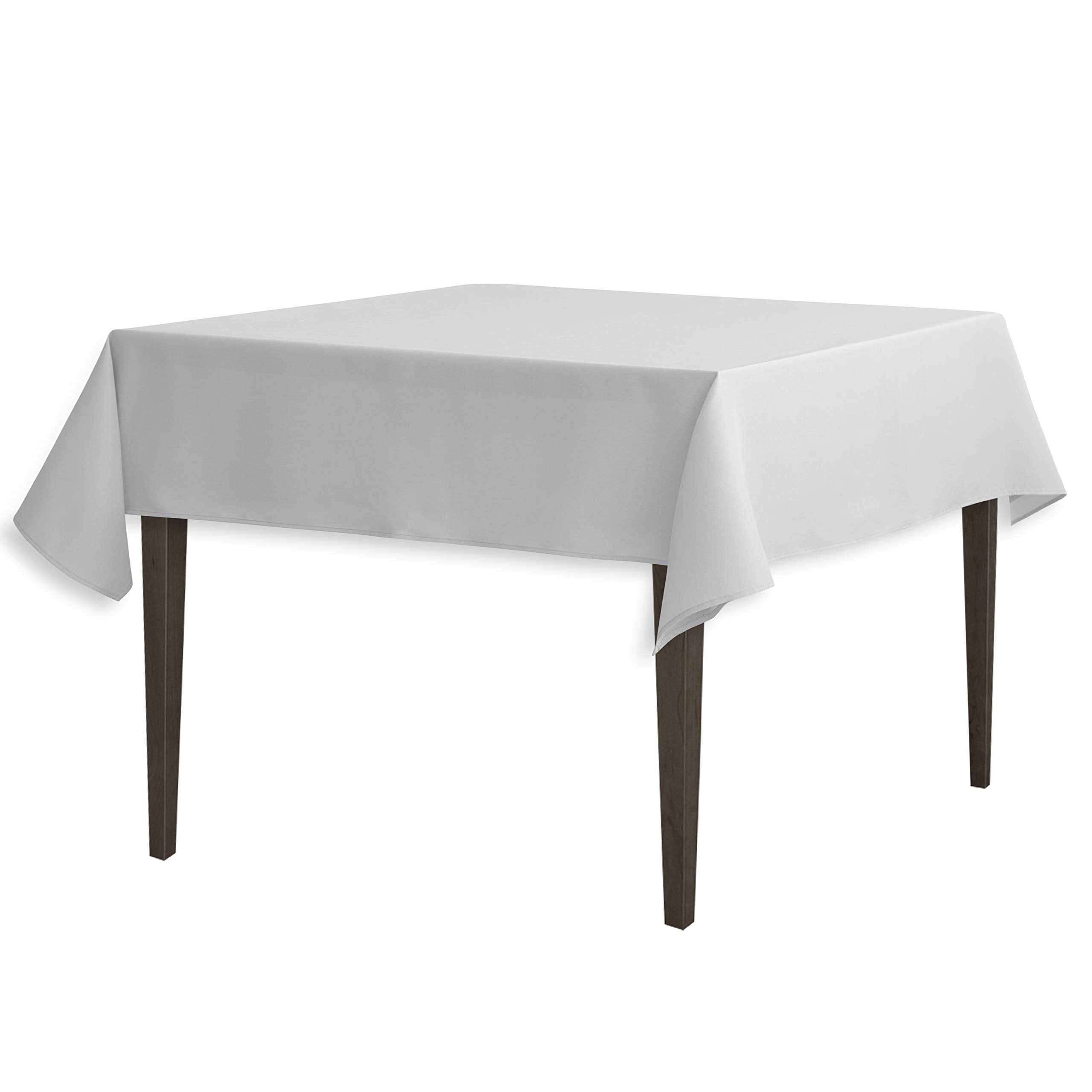 Linentablecloth 54-Inch Square Polyester Tablecloth Silver