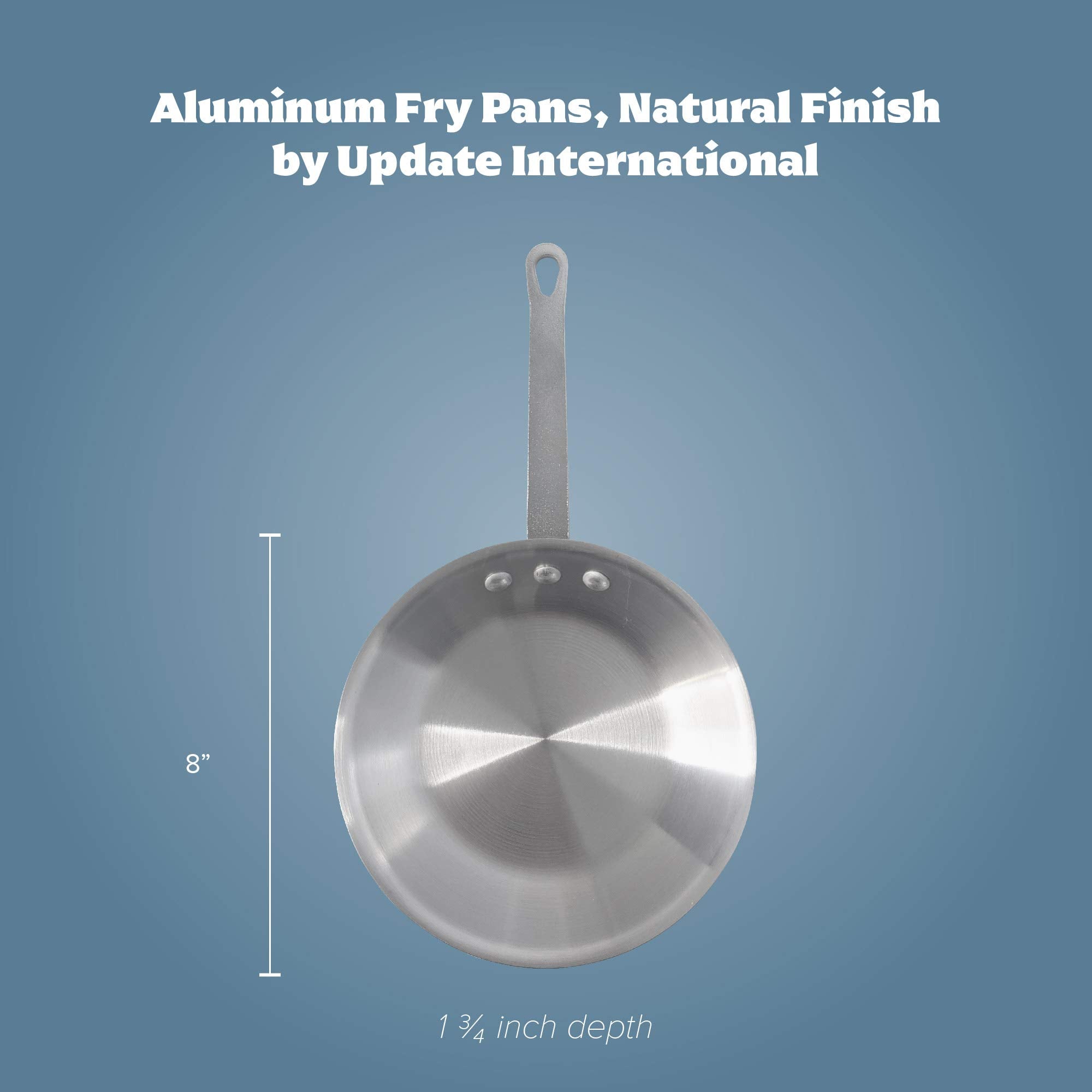 8 Inch Natural Finish Aluminum Frying Pan, Fry Pan, Commercial Grade - Nsf Certified