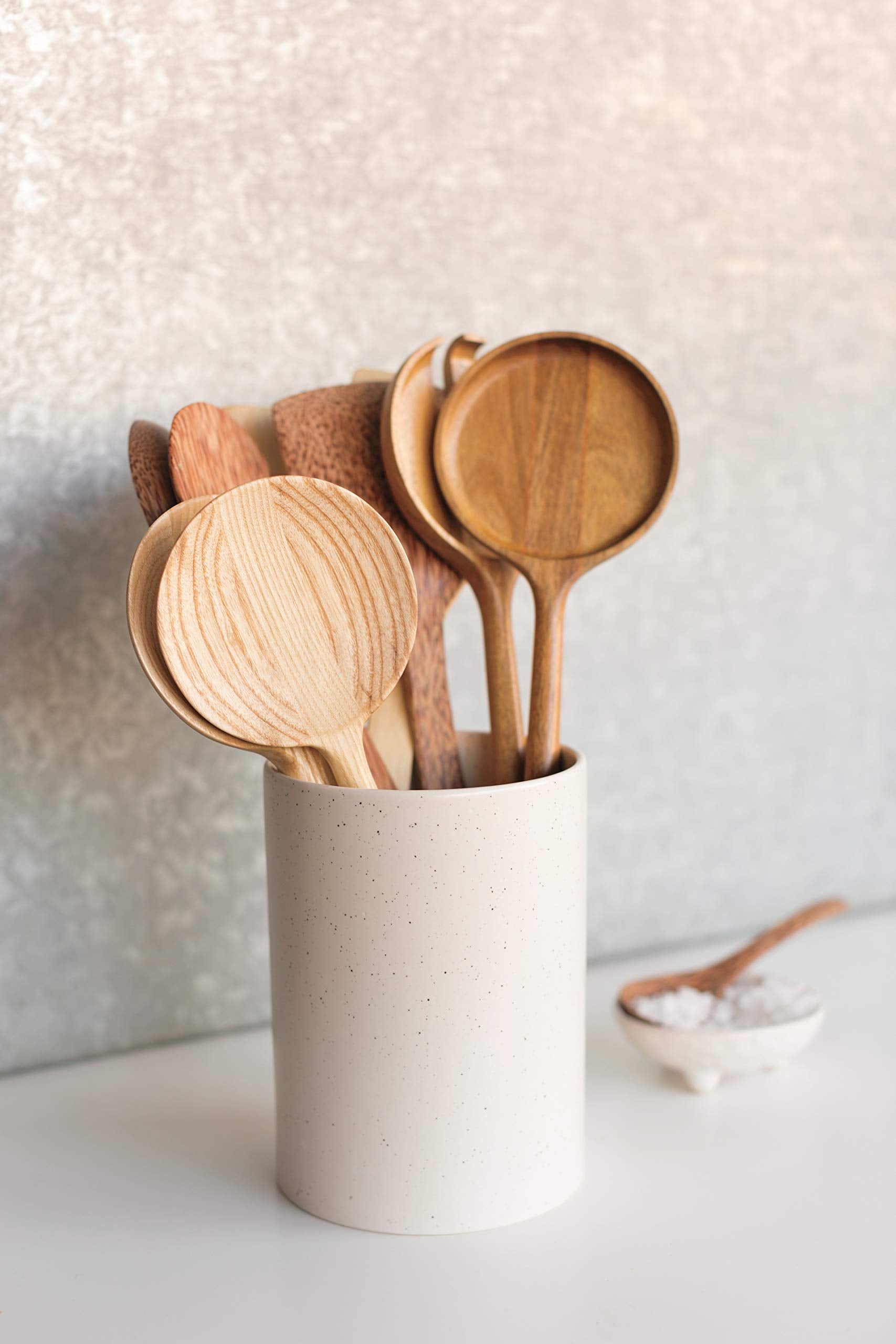 Now Designs Terrain Sandstone Utensil Crock, Natural