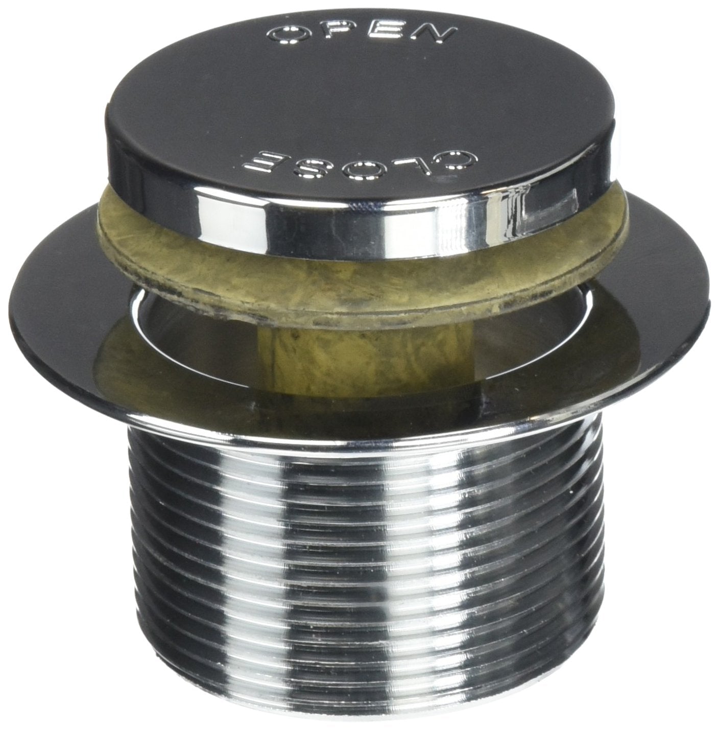 4163085 DRAIN BATH 1-1/2'''' Keeney Foot Lok Stop 1-1/2 in. D Chrome Plastic Bath Drain Half Pack (Pack of 1)