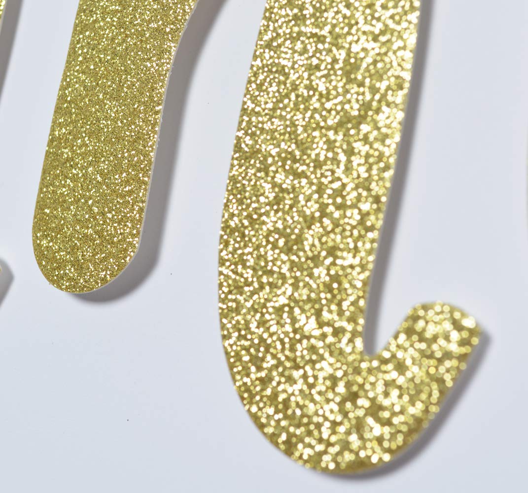 Bon Anniversaire Banner For Happy Birthday Party Decorations French Theme Sign Photo Backdrop (Gold Glitter)