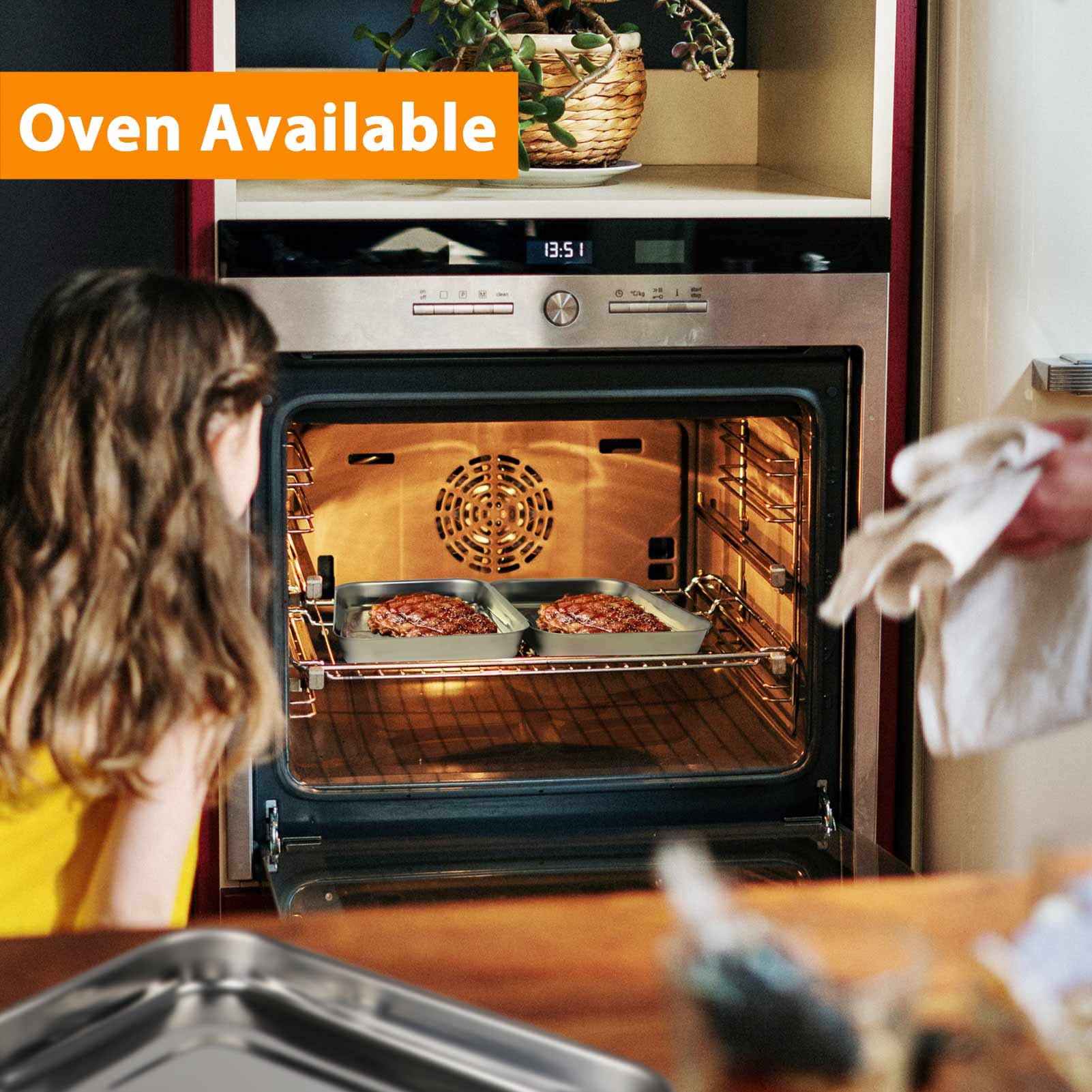 Hulisen Set Of 3 Breading Pans, Stainless Steel Breading Set For Marinating Meat, Chicken, Fish, Food Prep Trays, Coating Trays