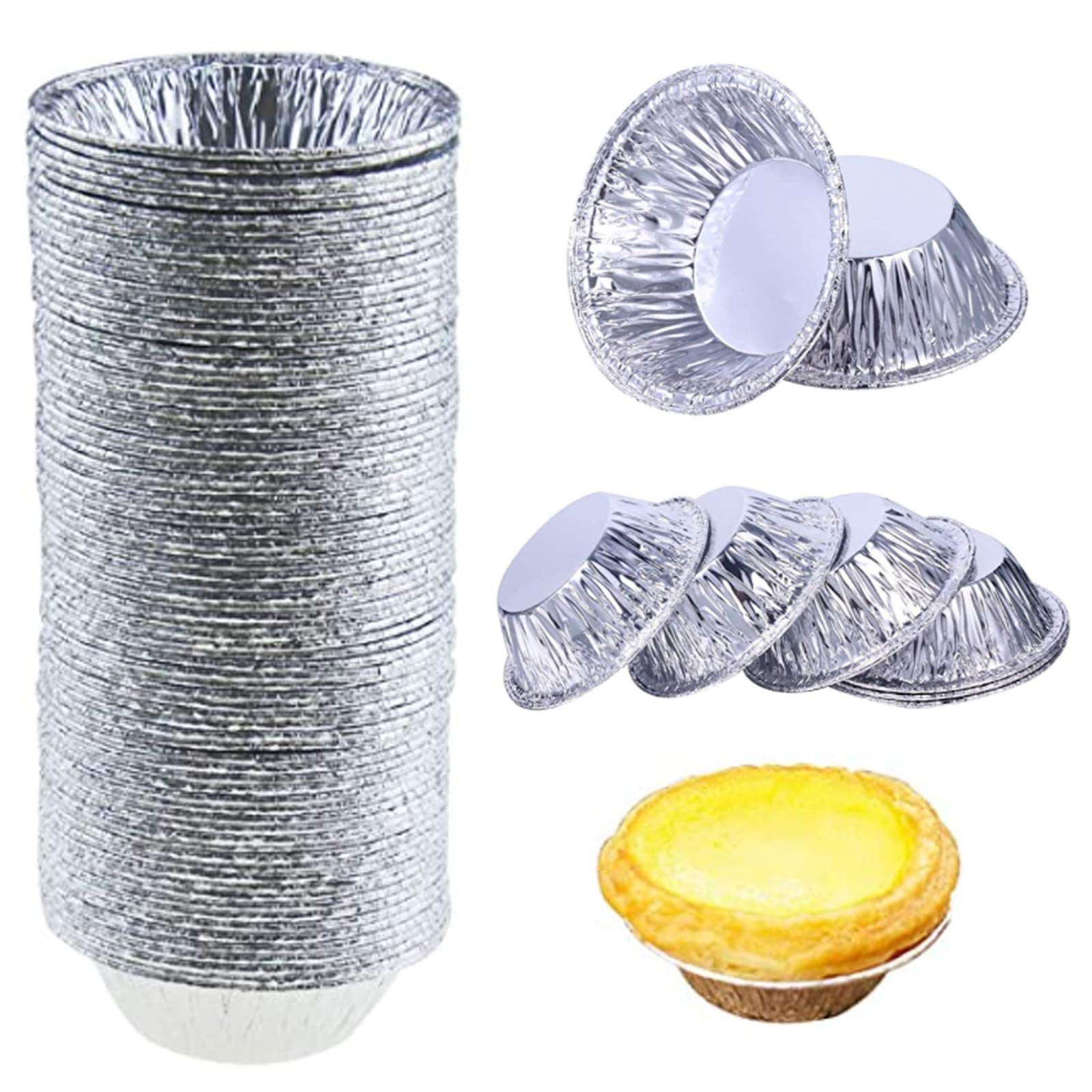 Hxhlyh 200 Pack 2.76Inch Disposable Aluminum Foil Cake Cups And Disposable Mini Pie Egg Tart Mold Tin Foil Pot Baking Supplies